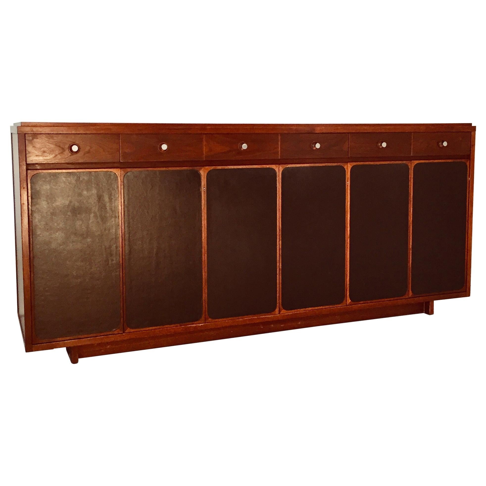 Paul McCobb Mahogany Sideboard Midcentury Vintage Design Black Front Doors