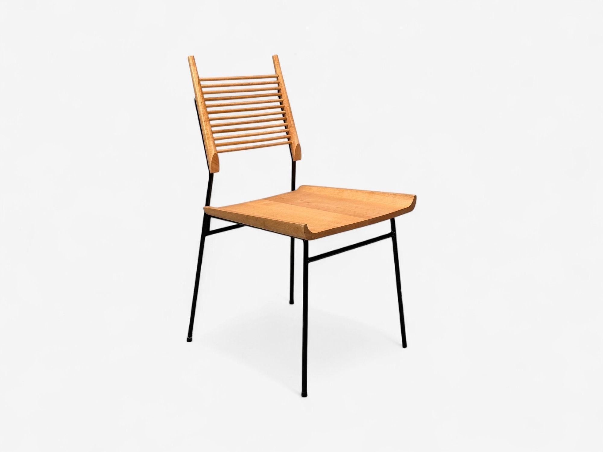 Paul McCobb, érable, fer laqué, chaises de salle à manger Shovel, États-Unis, années 1950 en vente 4