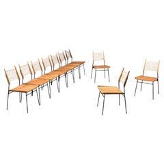 Paul McCobb, érable, fer laqué, chaises de salle à manger Shovel, États-Unis, années 1950