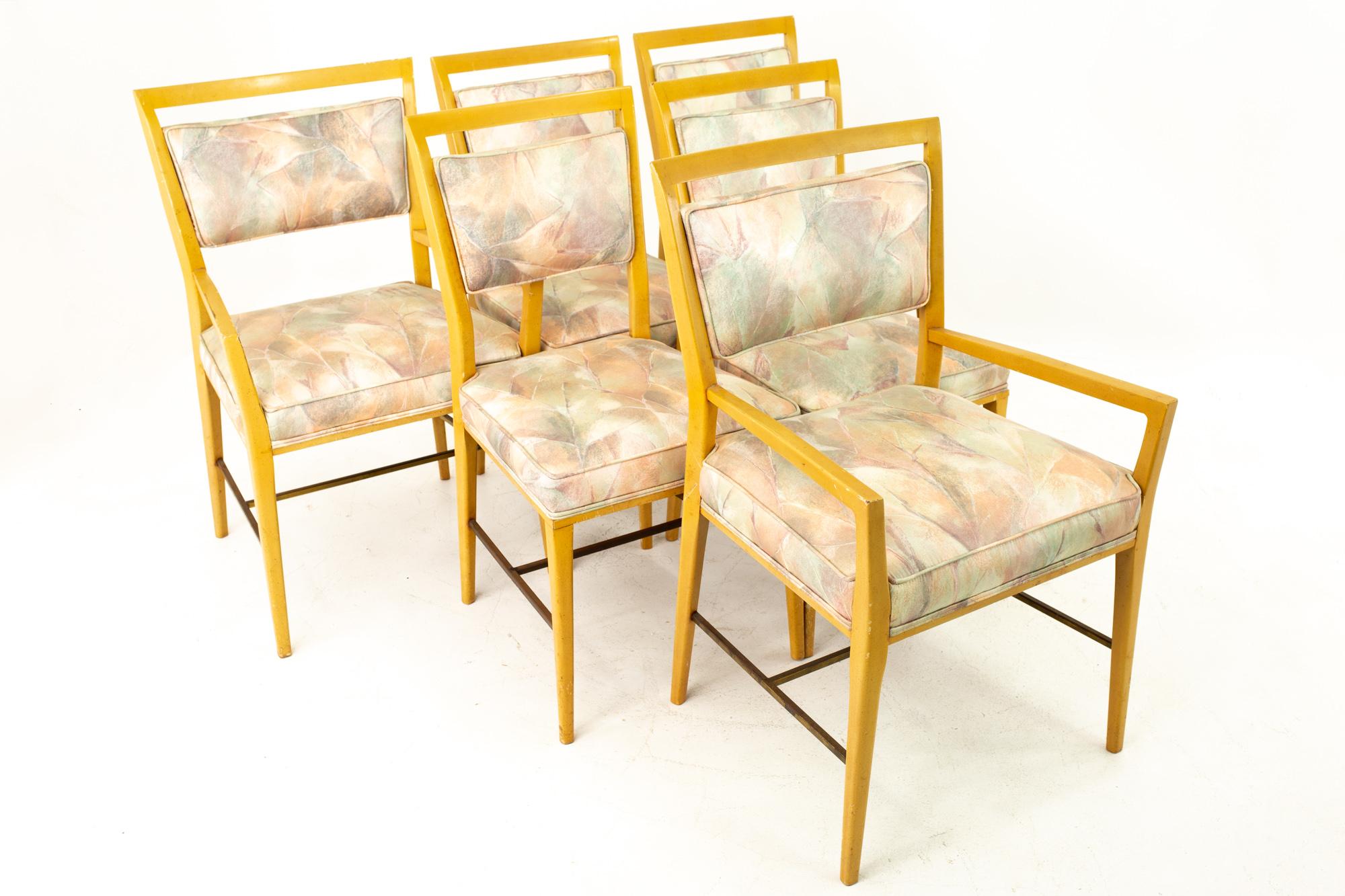 Mid-Century Modern Paul McCobb Mid Century Blonde Upholstered Dining Chairs, Set of 6