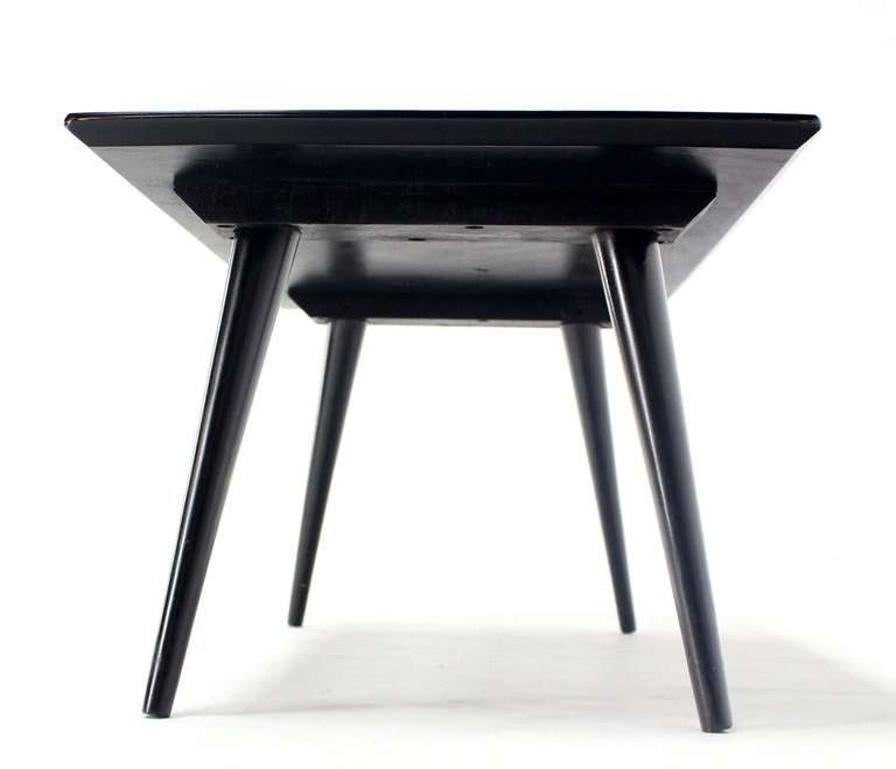 American Paul McCobb Mid-Century Modern Black lacquer Slate Like Top Coffee Table MINT! For Sale