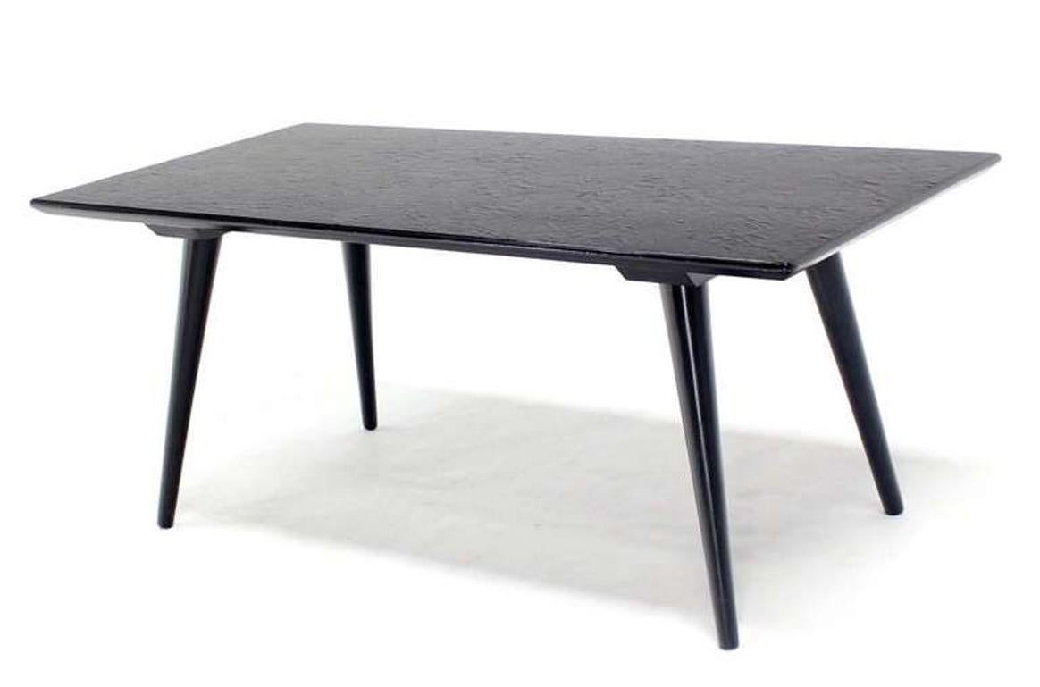 20th Century Paul McCobb Mid-Century Modern Black lacquer Slate Like Top Coffee Table MINT! For Sale