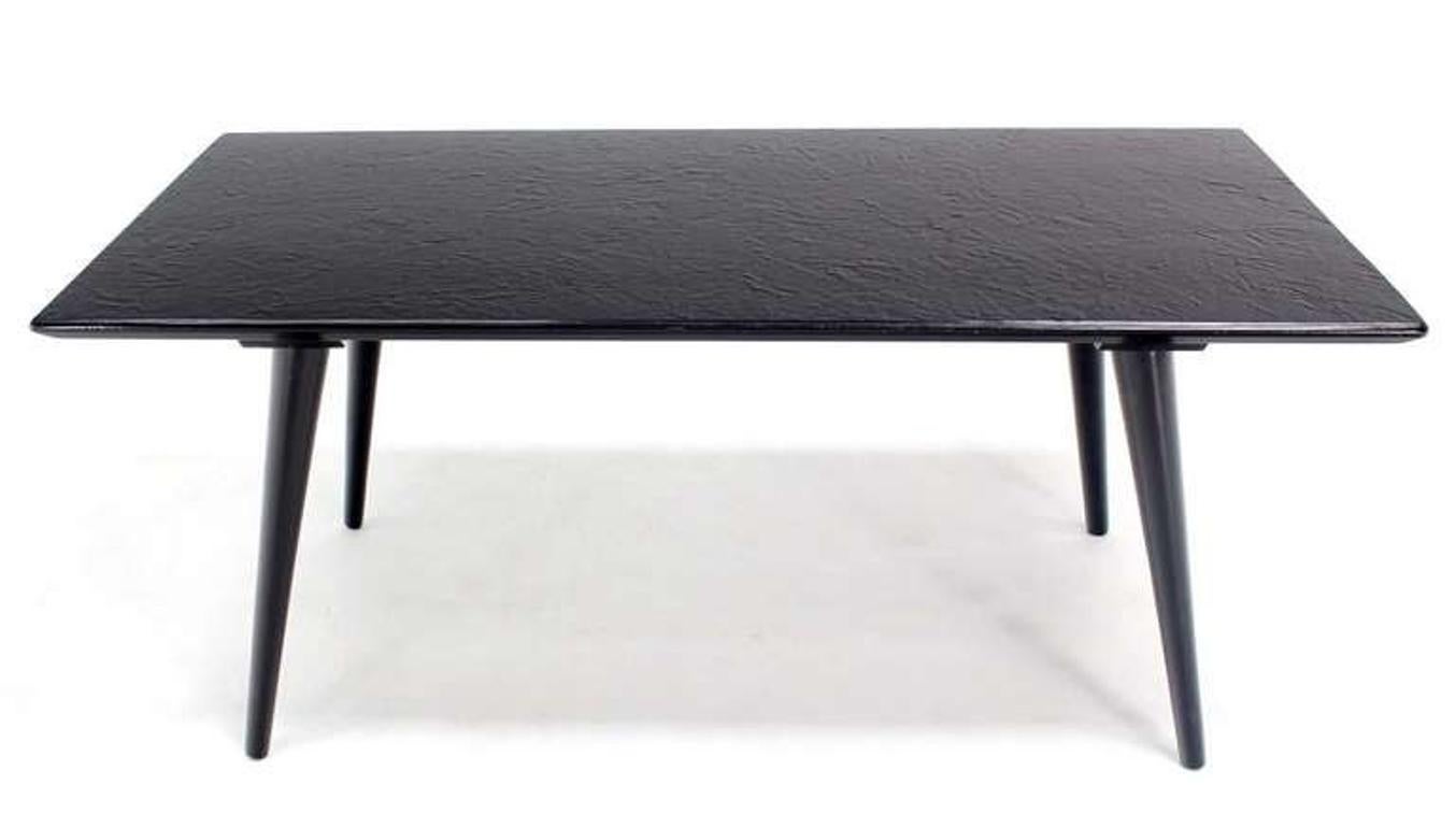 Laminate Paul McCobb Mid-Century Modern Black lacquer Slate Like Top Coffee Table MINT! For Sale
