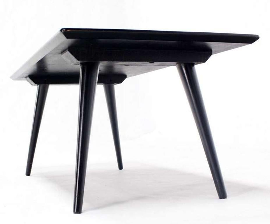 Paul McCobb Mid-Century Modern Black lacquer Slate Like Top Coffee Table MINT! For Sale 1