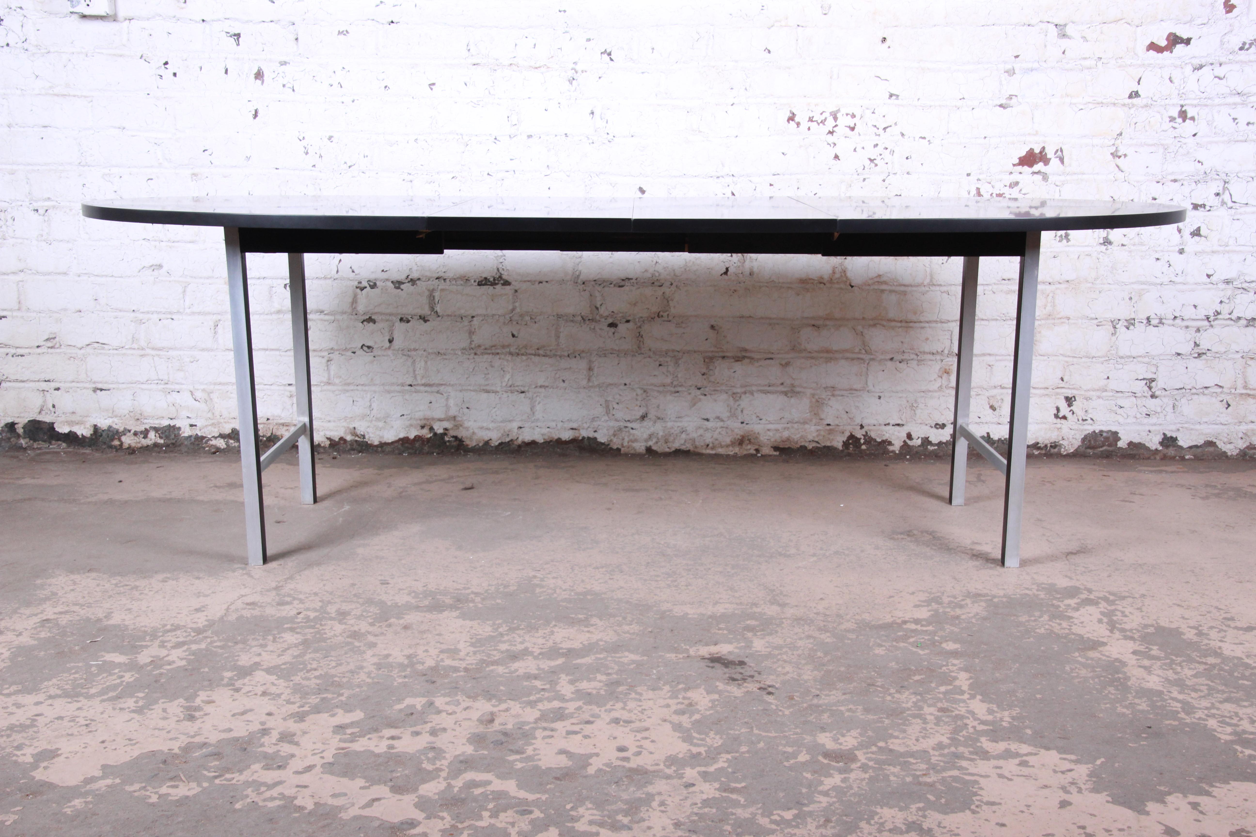 American Paul McCobb Mid-Century Modern Ebonized Extension Dining Table, Newly Refinished