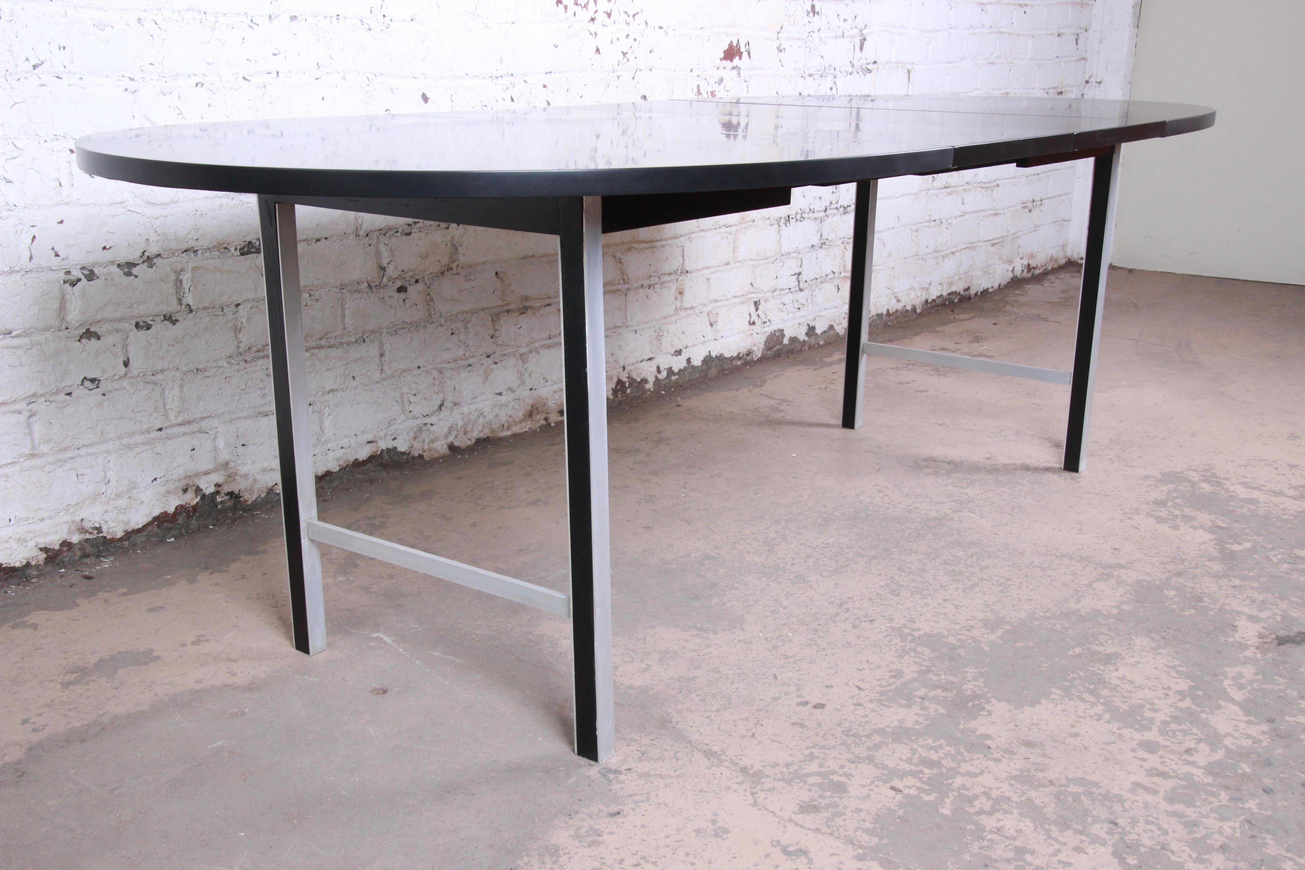 Mid-20th Century Paul McCobb Mid-Century Modern Ebonized Extension Dining Table, Newly Refinished