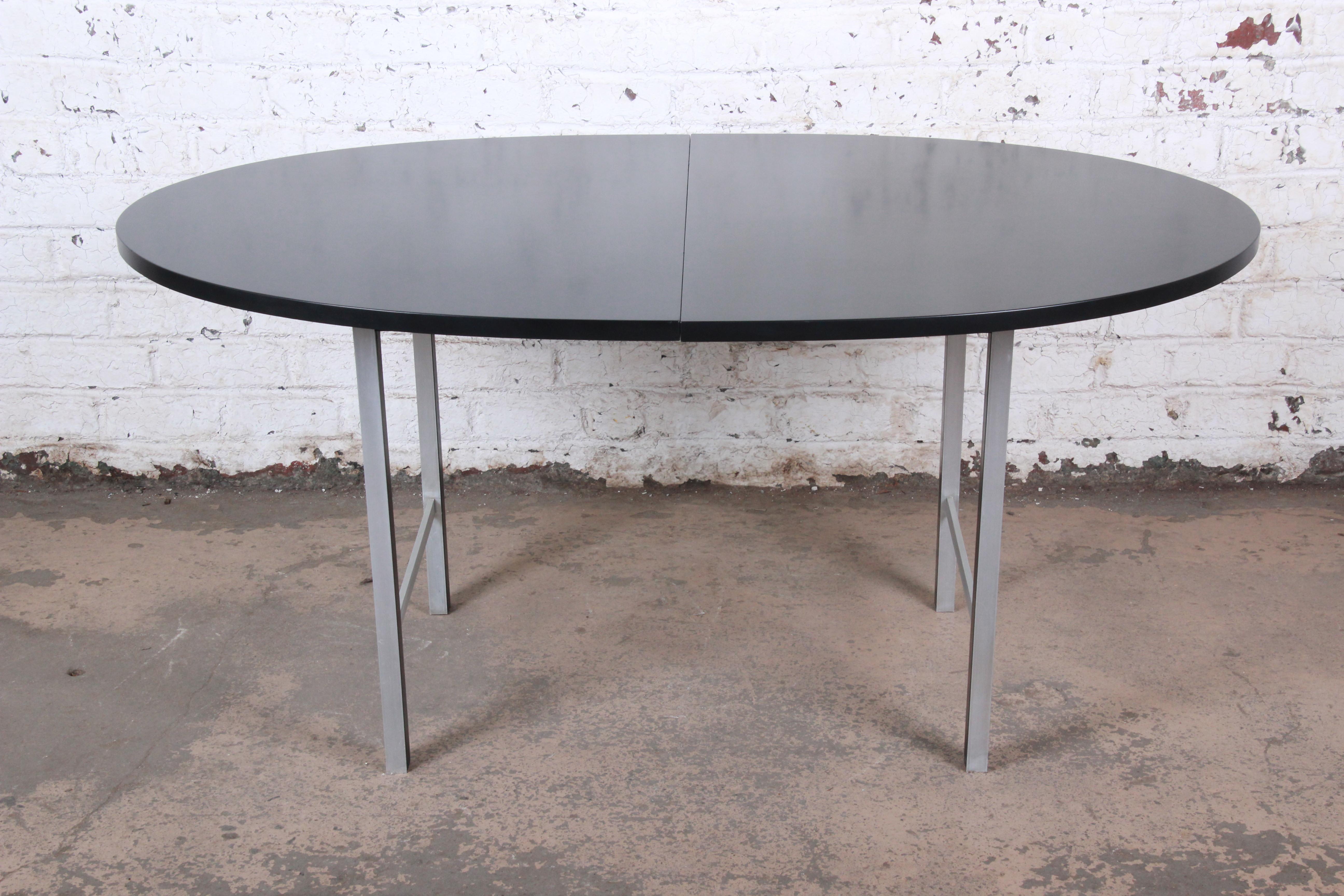 Paul McCobb Mid-Century Modern Ebonized Extension Dining Table, Newly Refinished 2