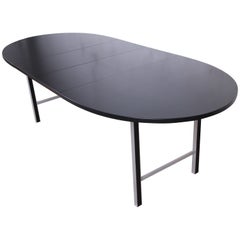 Paul McCobb Mid-Century Modern Ebonized Extension Dining Table, Newly Refinished