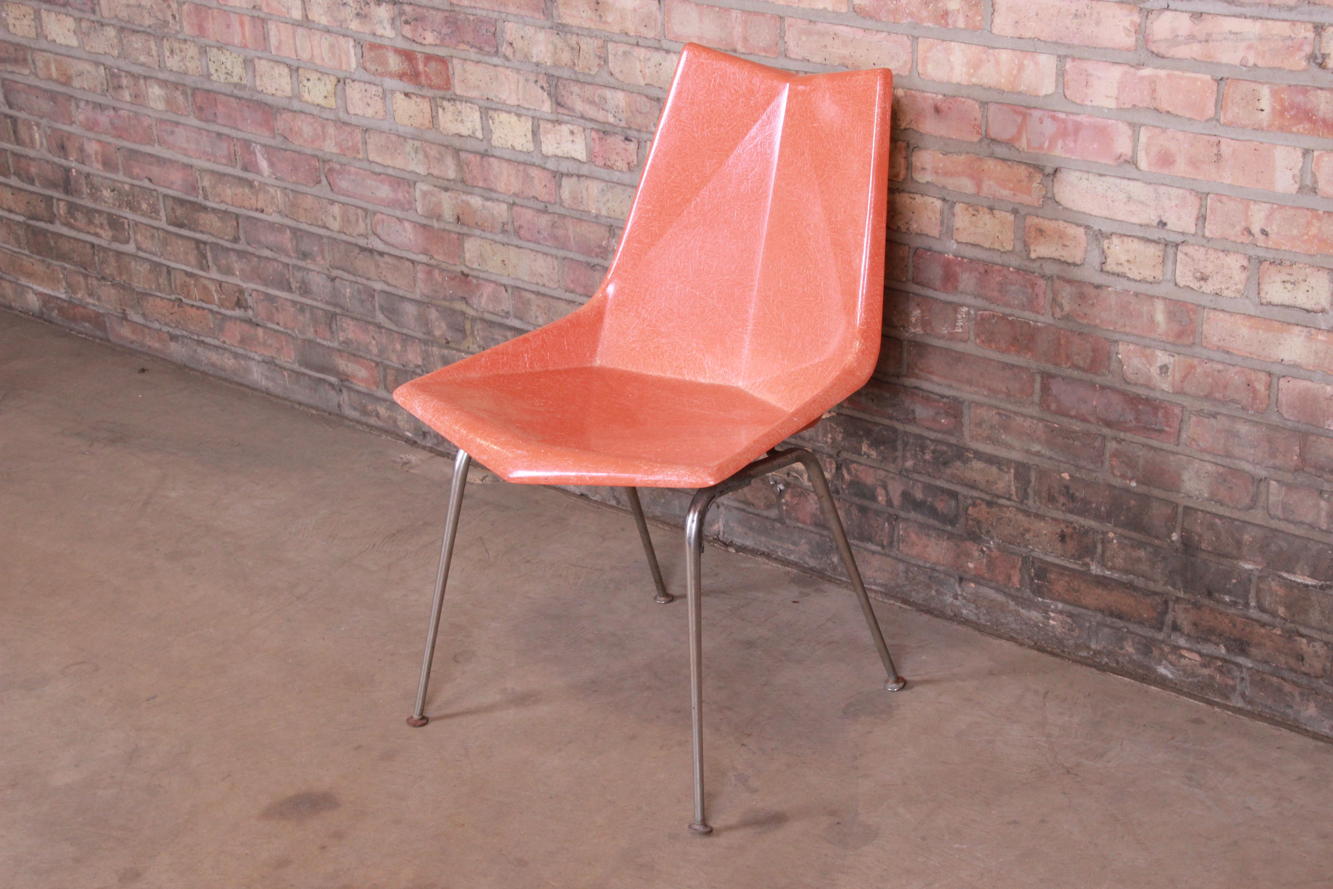 A rare Mid-Century Modern molded fiberglass 