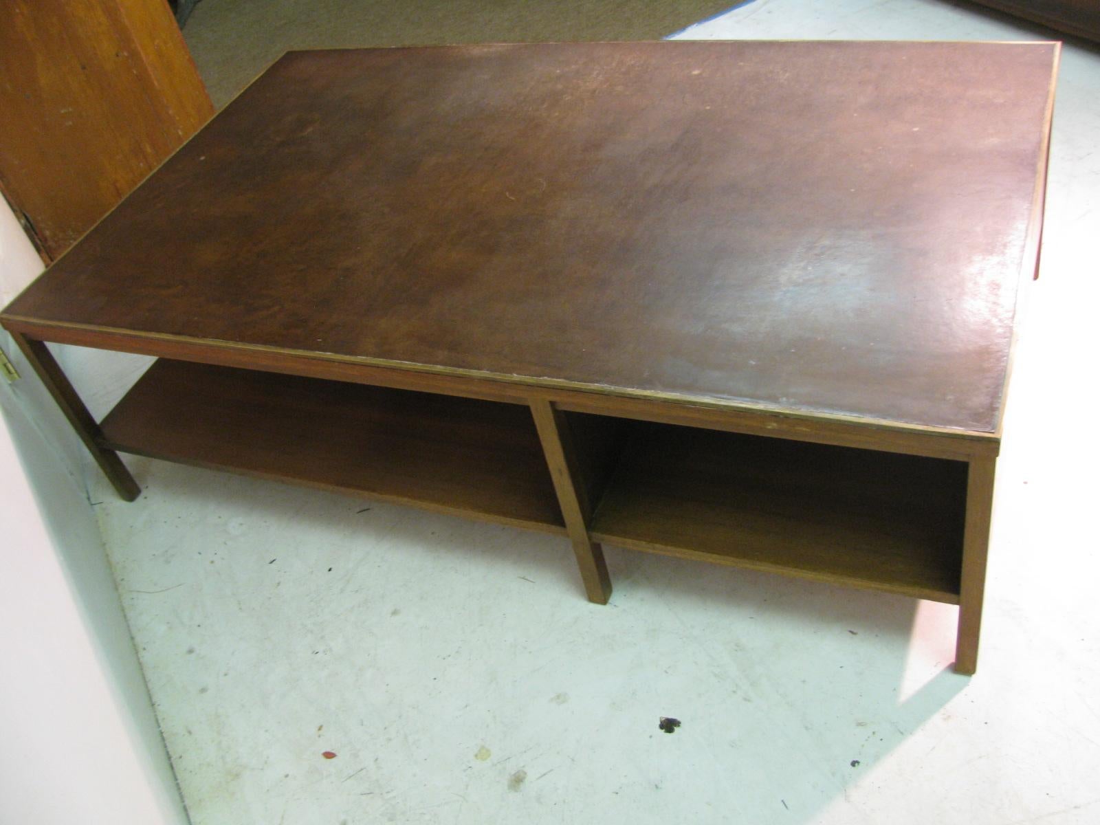 Paul McCobb Mid-Century Modern Leather Top and Walnut Cocktail Table for Calvin 6