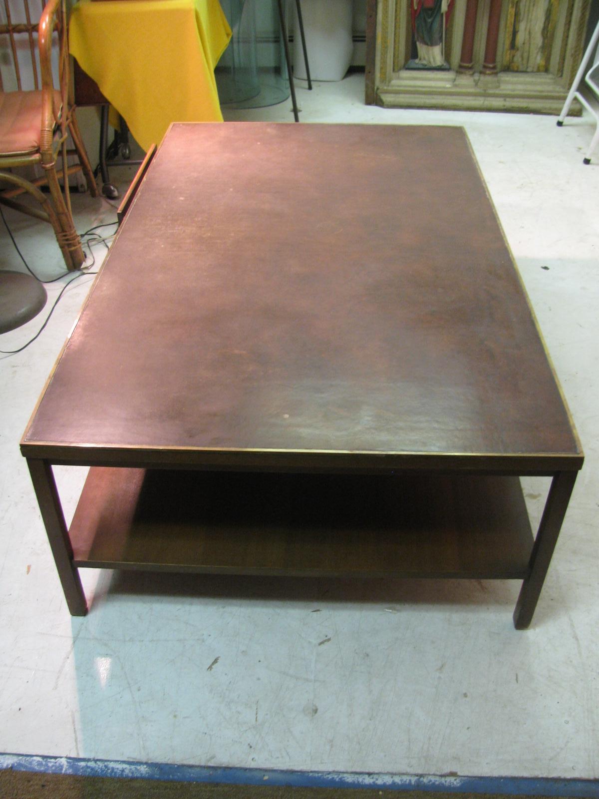 Paul McCobb Mid-Century Modern Leather Top and Walnut Cocktail Table for Calvin 8