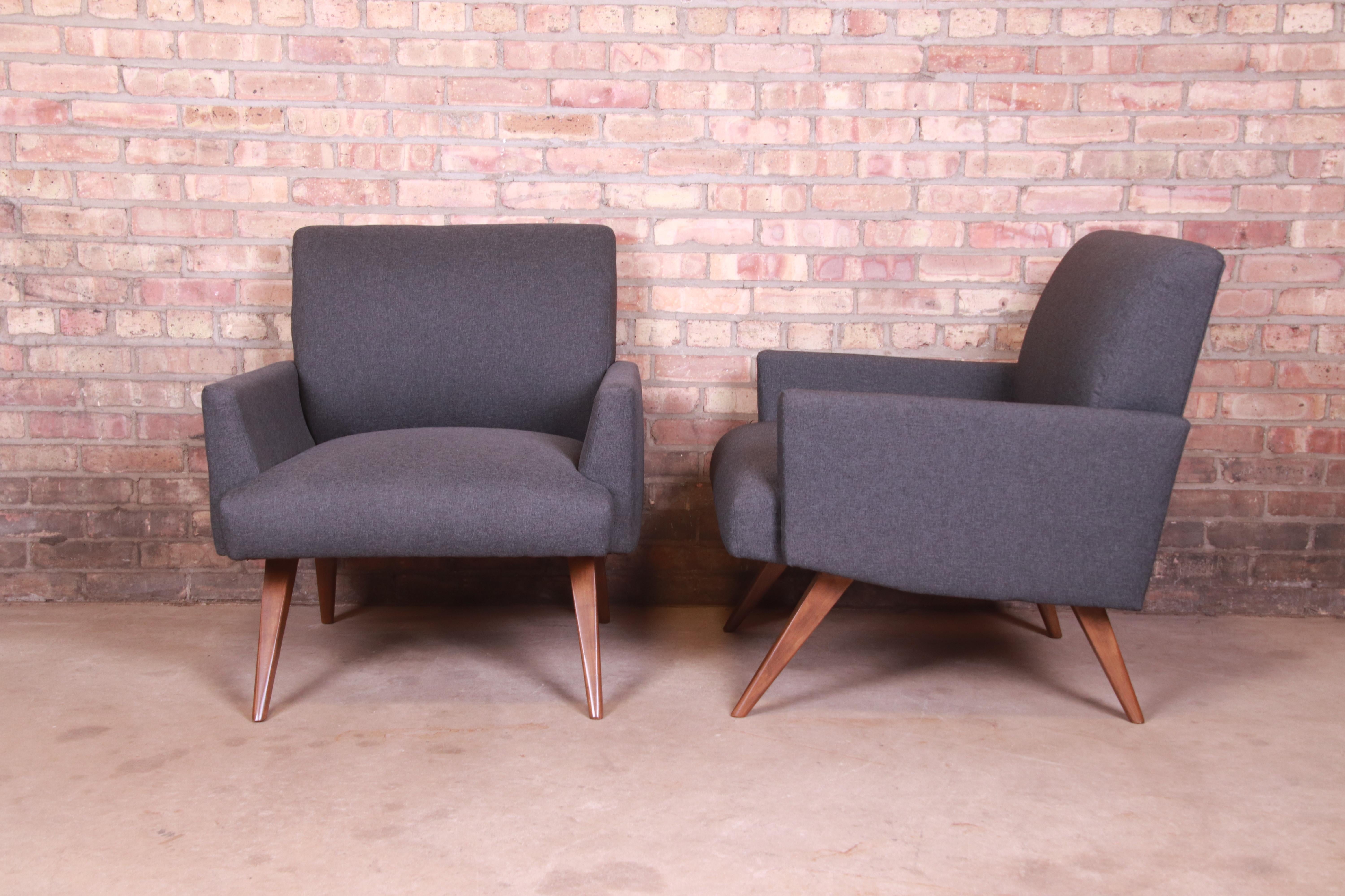 Paul McCobb Mid-Century Modern Lounge Chairs, Fully Restored 1
