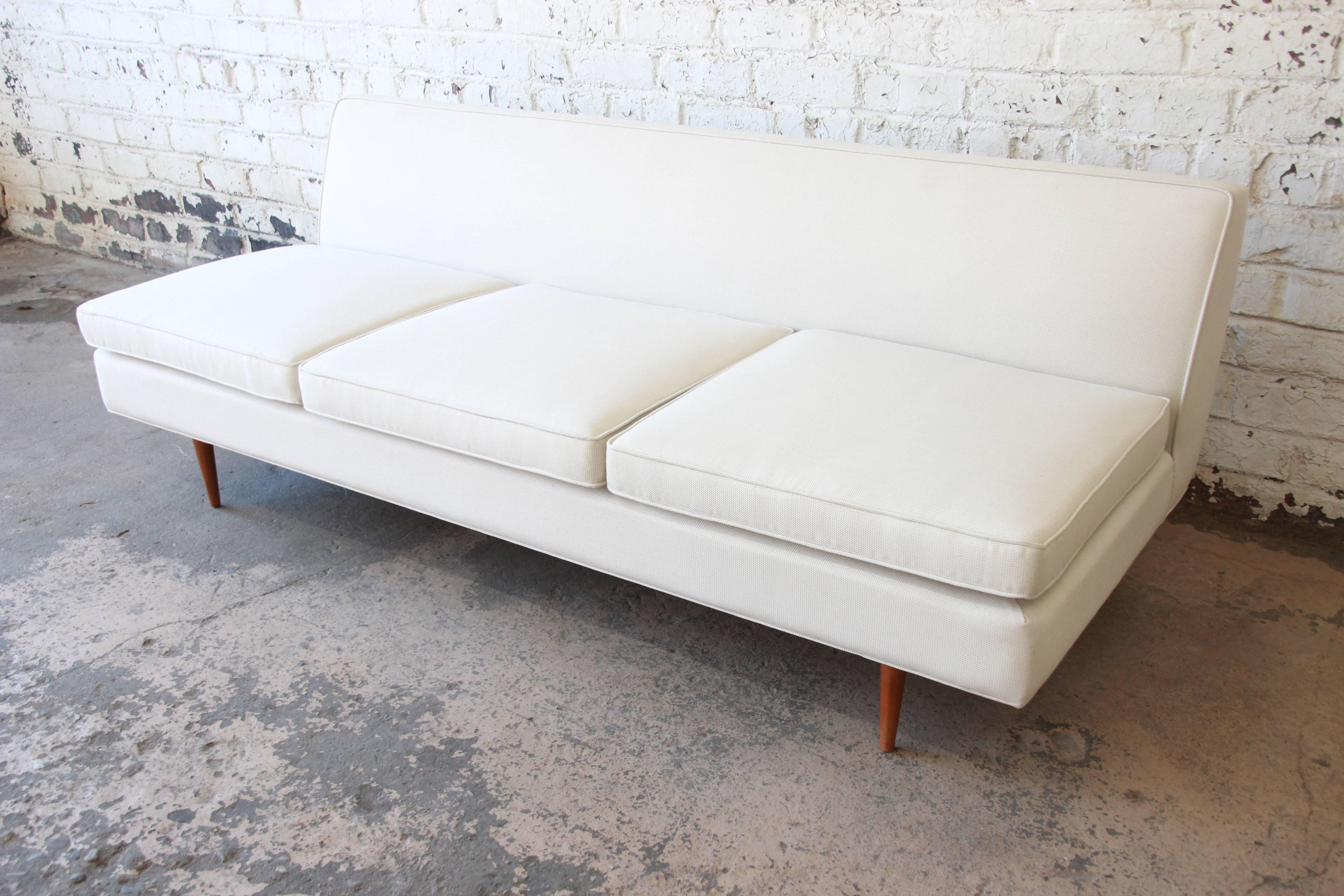 American Paul McCobb Mid-Century Modern Planner Group Armless Sofa, Newly Restored