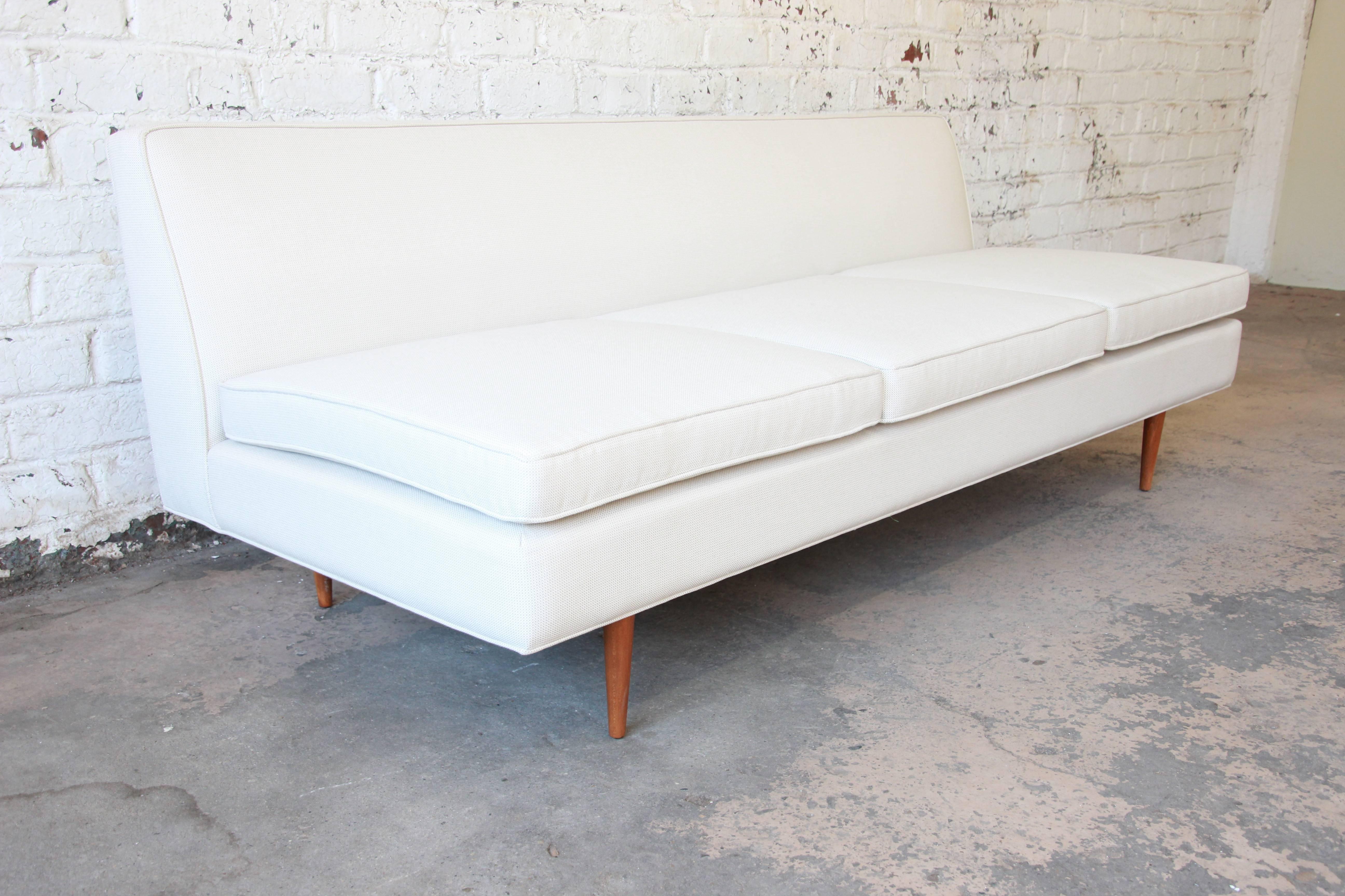 Paul McCobb Mid-Century Modern Planner Group Armless Sofa, Newly Restored In Excellent Condition In South Bend, IN