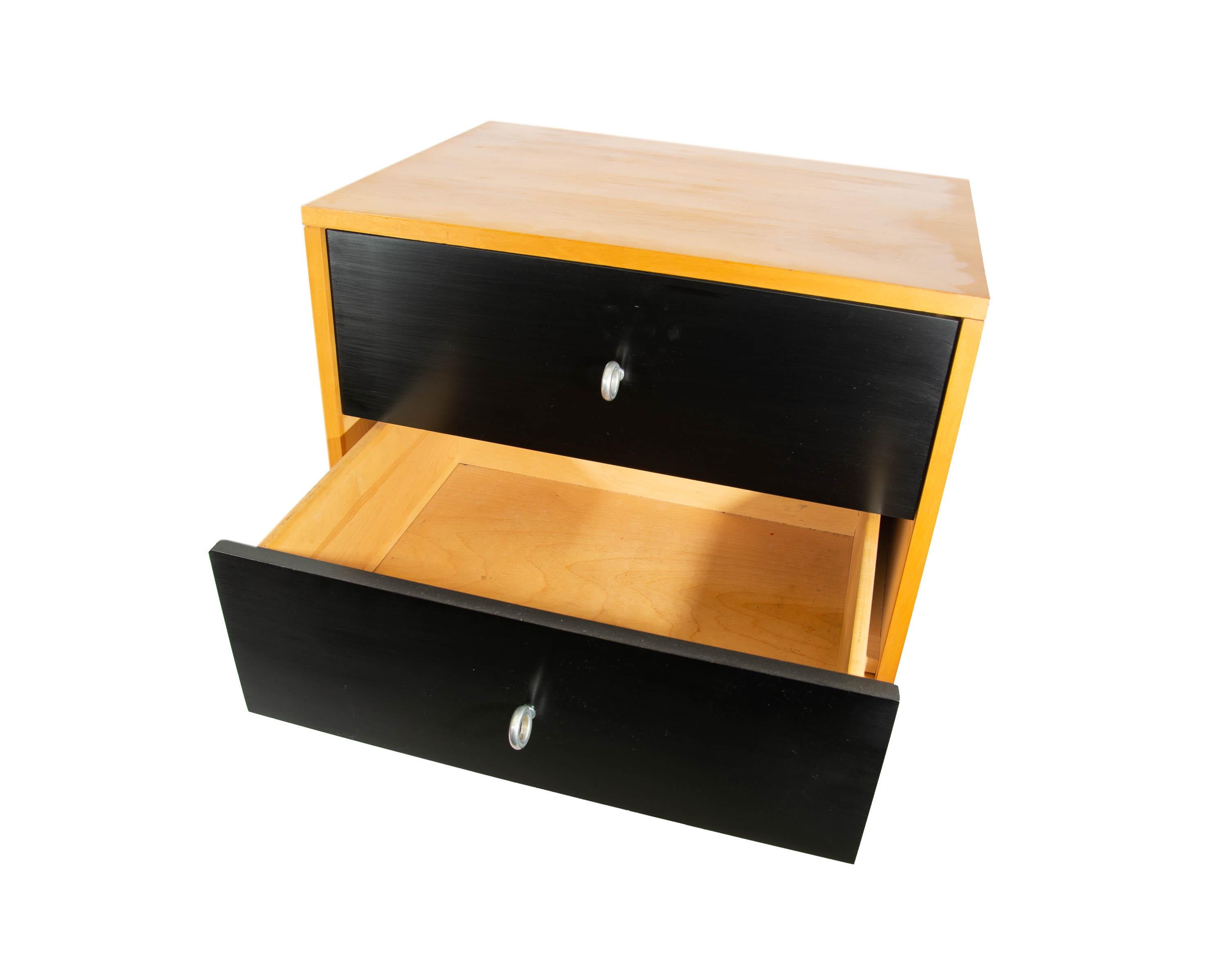 Lacquered Paul McCobb Mid-Century Modern Planner Group Maple Nightstands