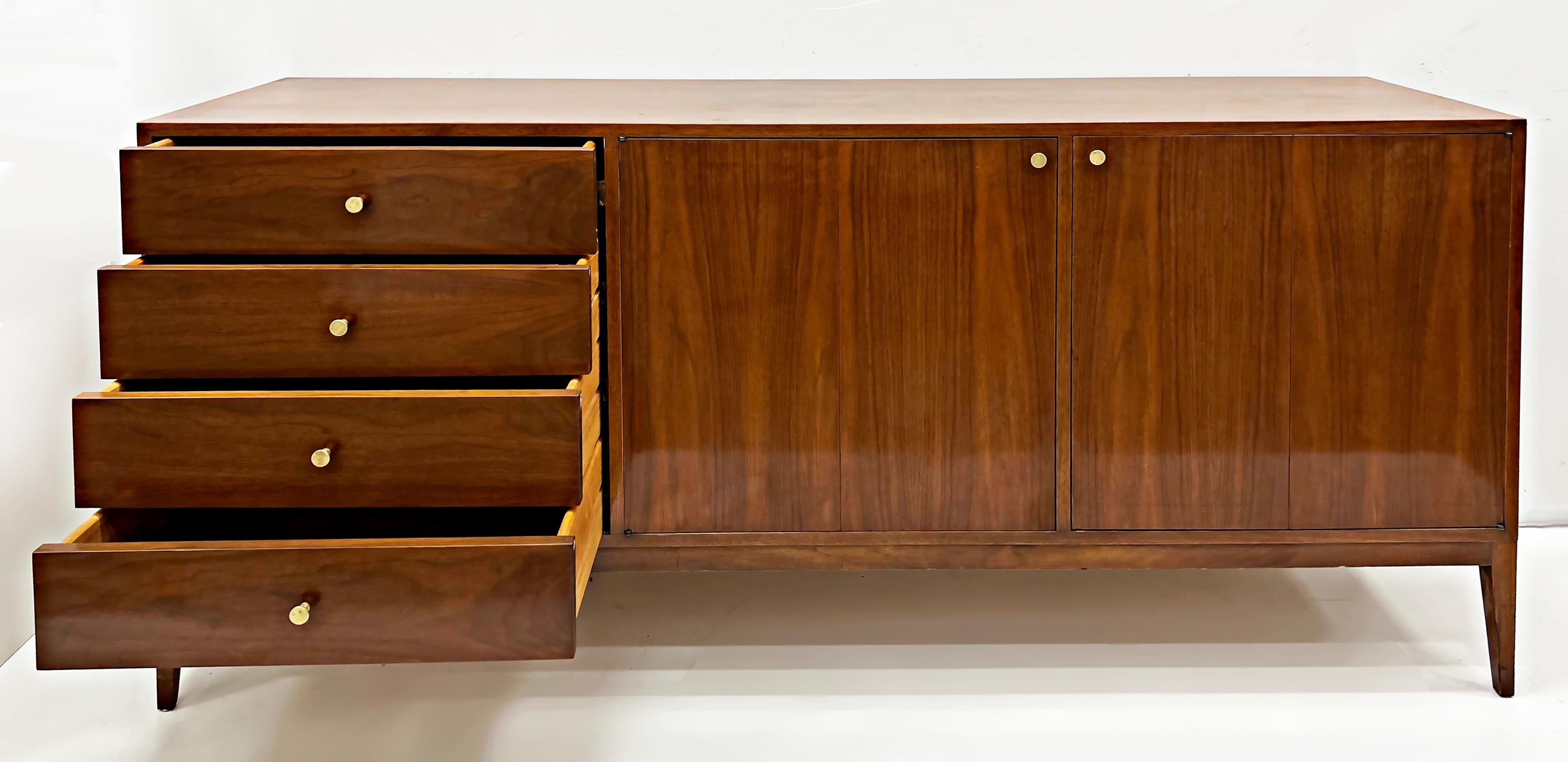 North American Paul McCobb Mid-Century Modern Walnut 12 Drawer Dresser