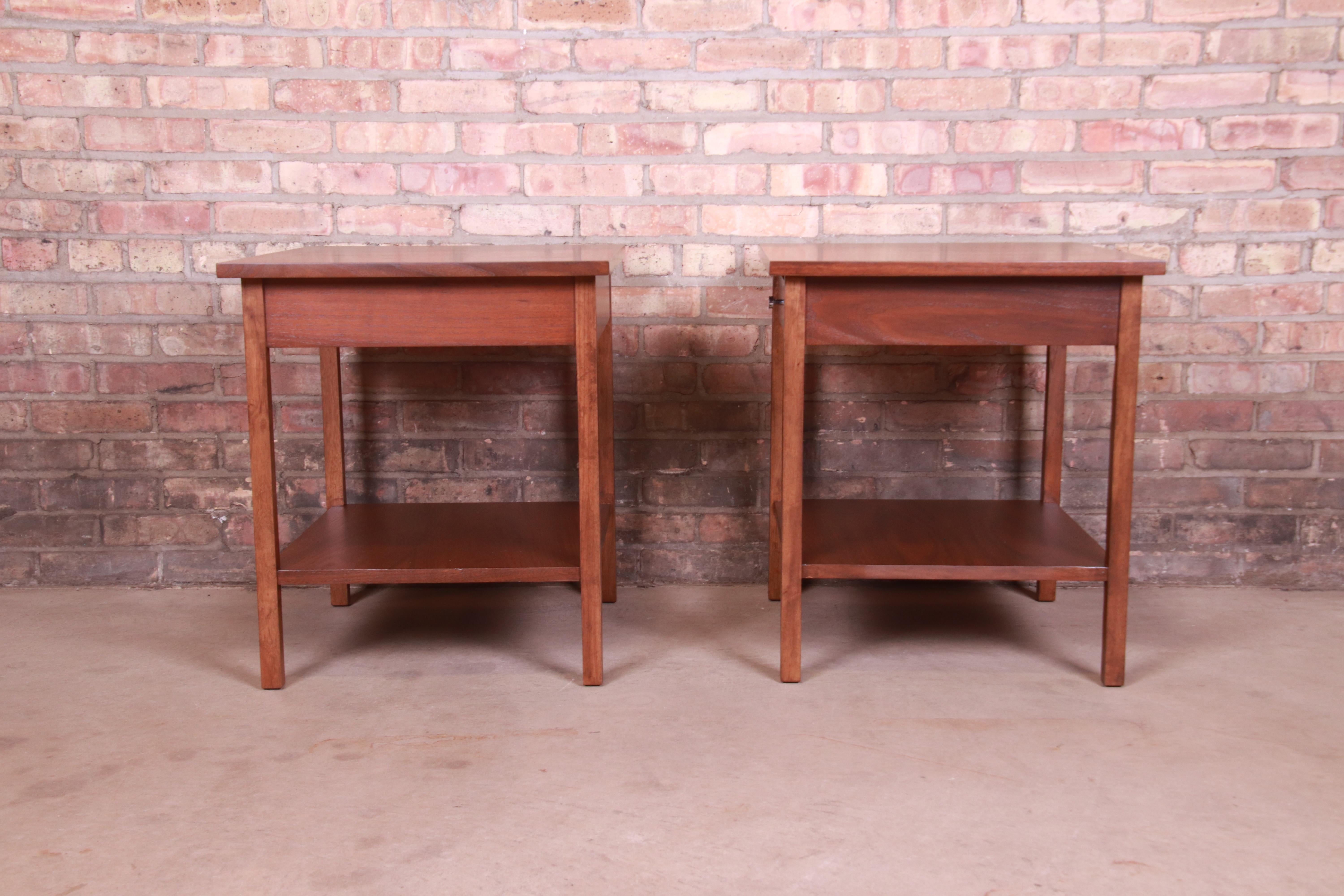 Paul McCobb Mid-Century Modern Walnut Nightstands or Side Tables, Refinished 6