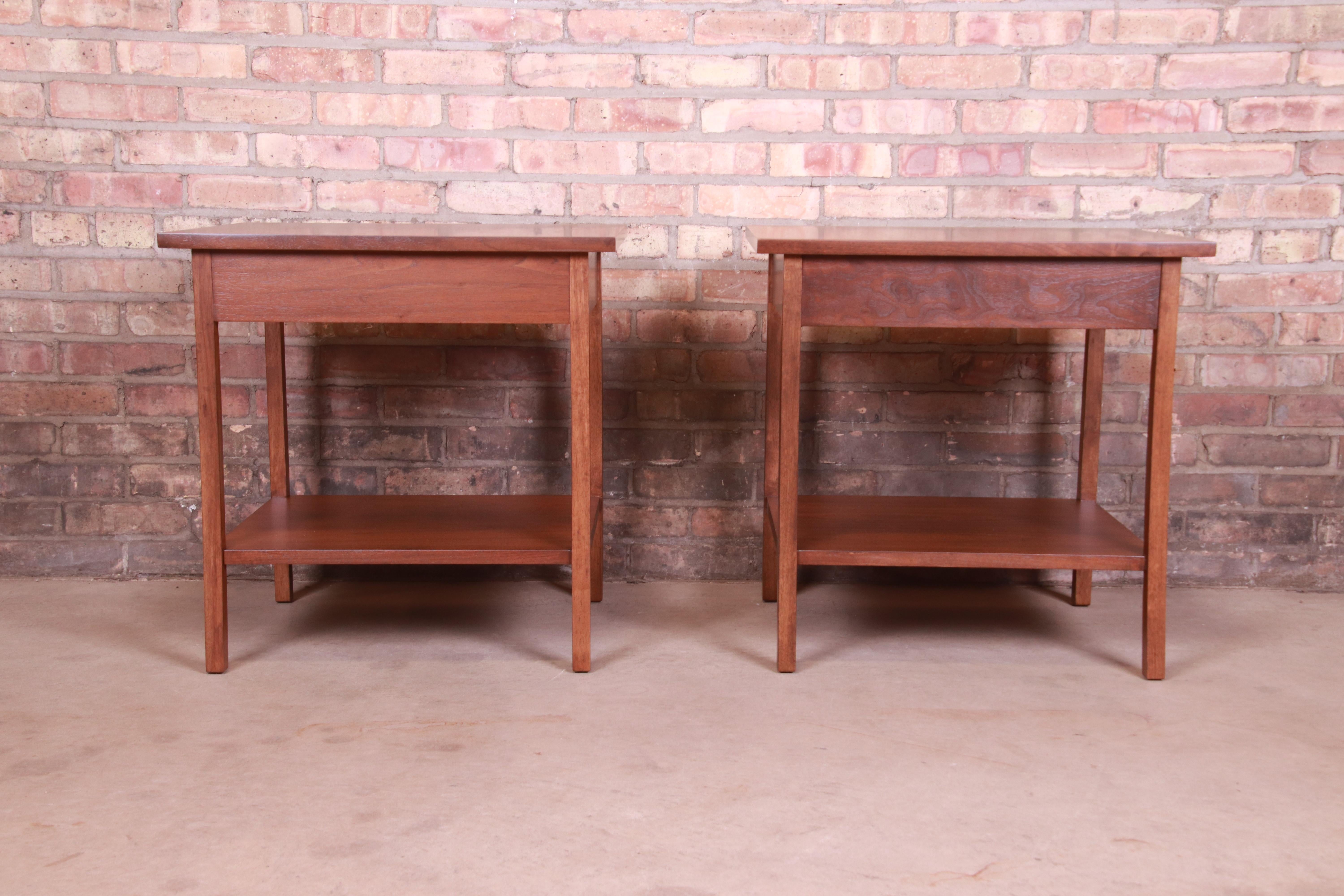 Paul McCobb Mid-Century Modern Walnut Nightstands or Side Tables, Refinished 8