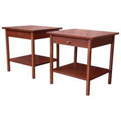 Paul McCobb Mid-Century Modern Walnut Nightstands or Side Tables, Refinished