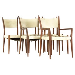 Paul McCobb Midcentury Woven Leather and Mahogany Dining Chairs, Set of 6
