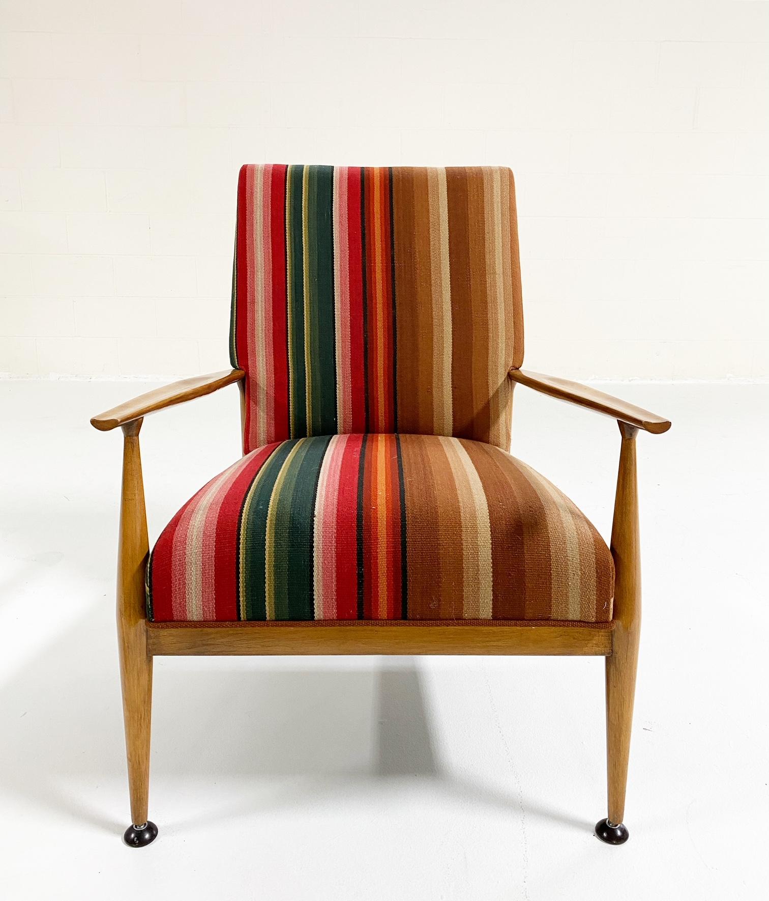 Mid-Century Modern Paul McCobb Model 3041 Lounge Chair in vintage Guatemalan Fabric