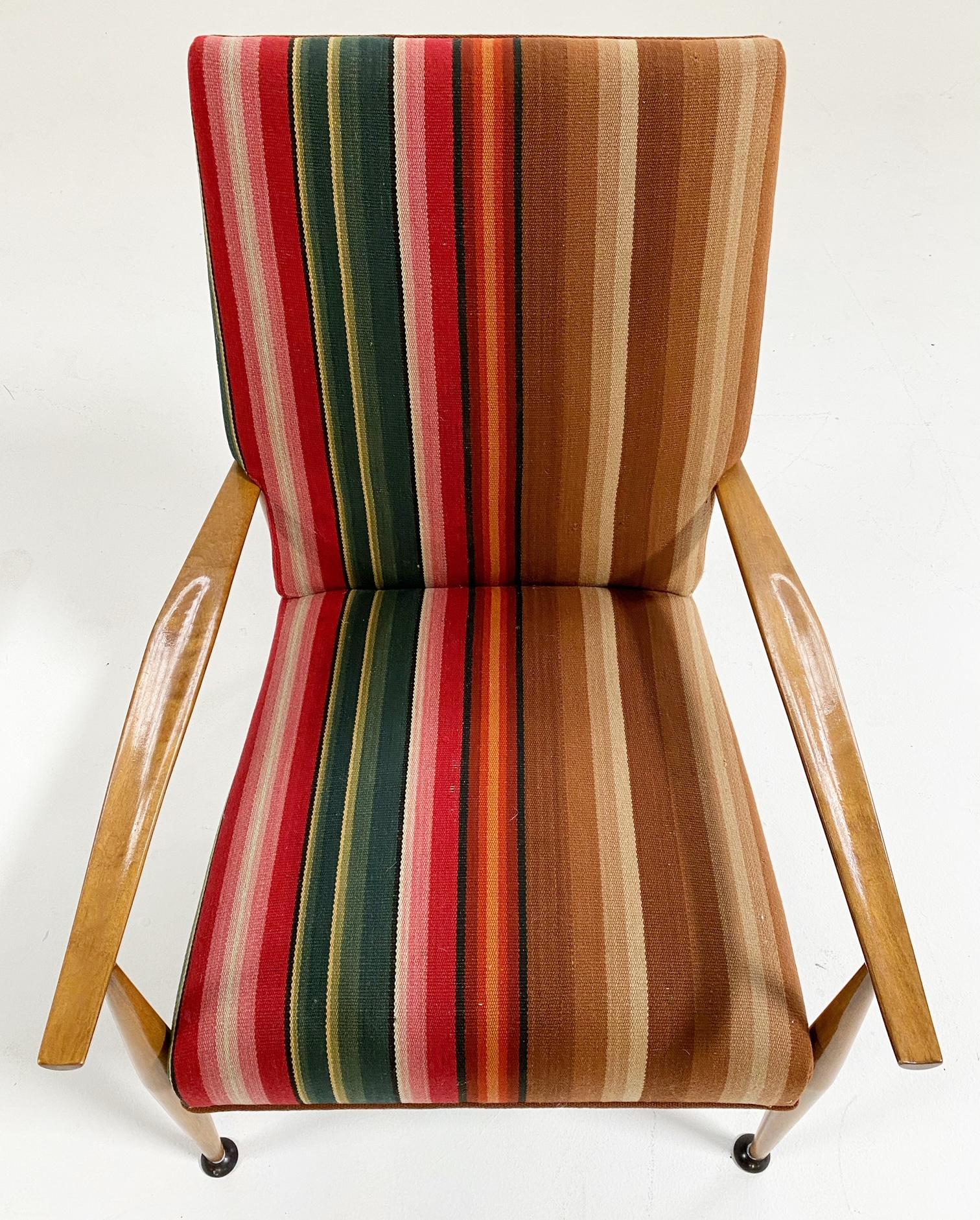 American Paul McCobb Model 3041 Lounge Chair in vintage Guatemalan Fabric
