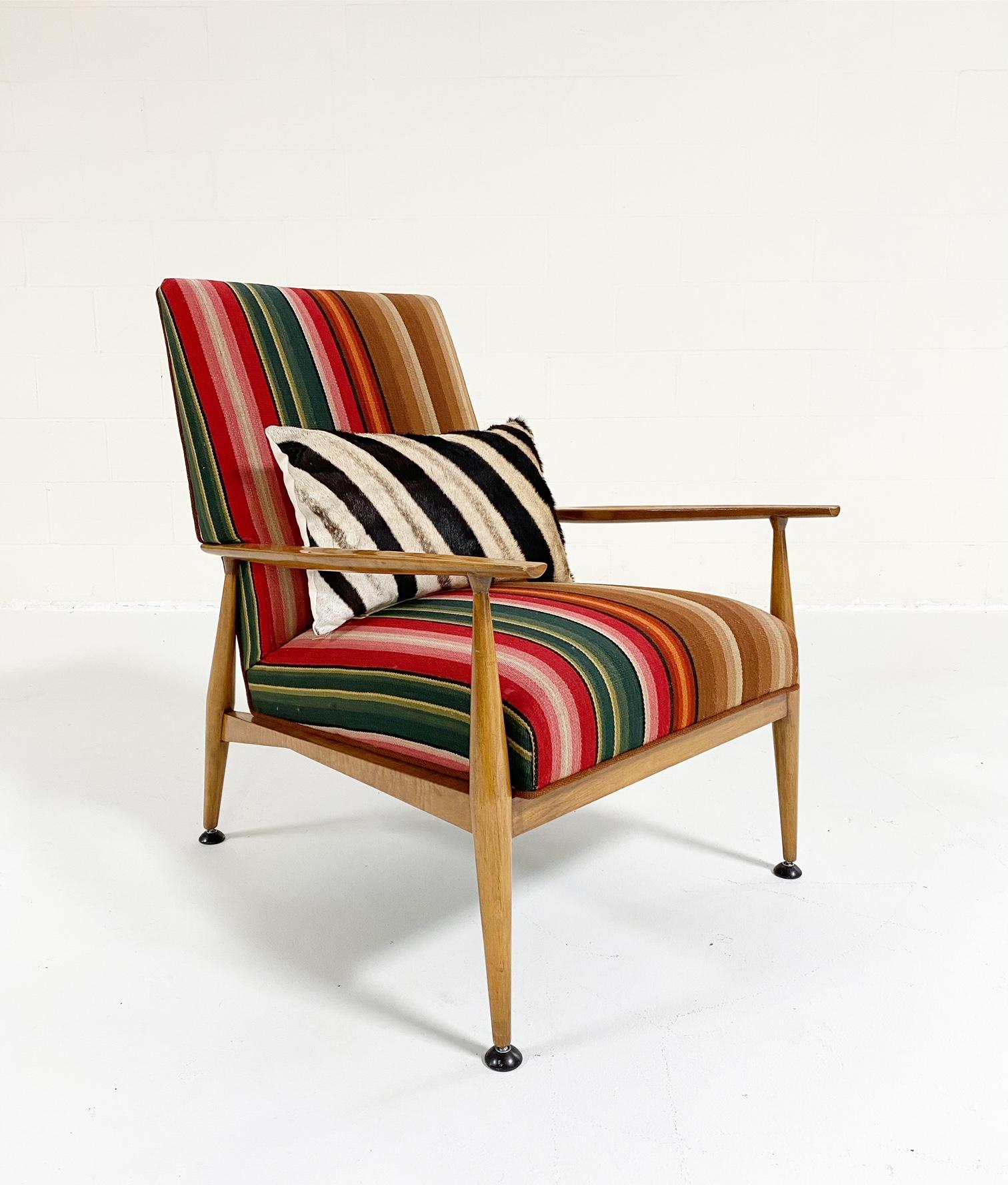 Paul McCobb Model 3041 Lounge Chair in vintage Guatemalan Fabric In Good Condition In SAINT LOUIS, MO