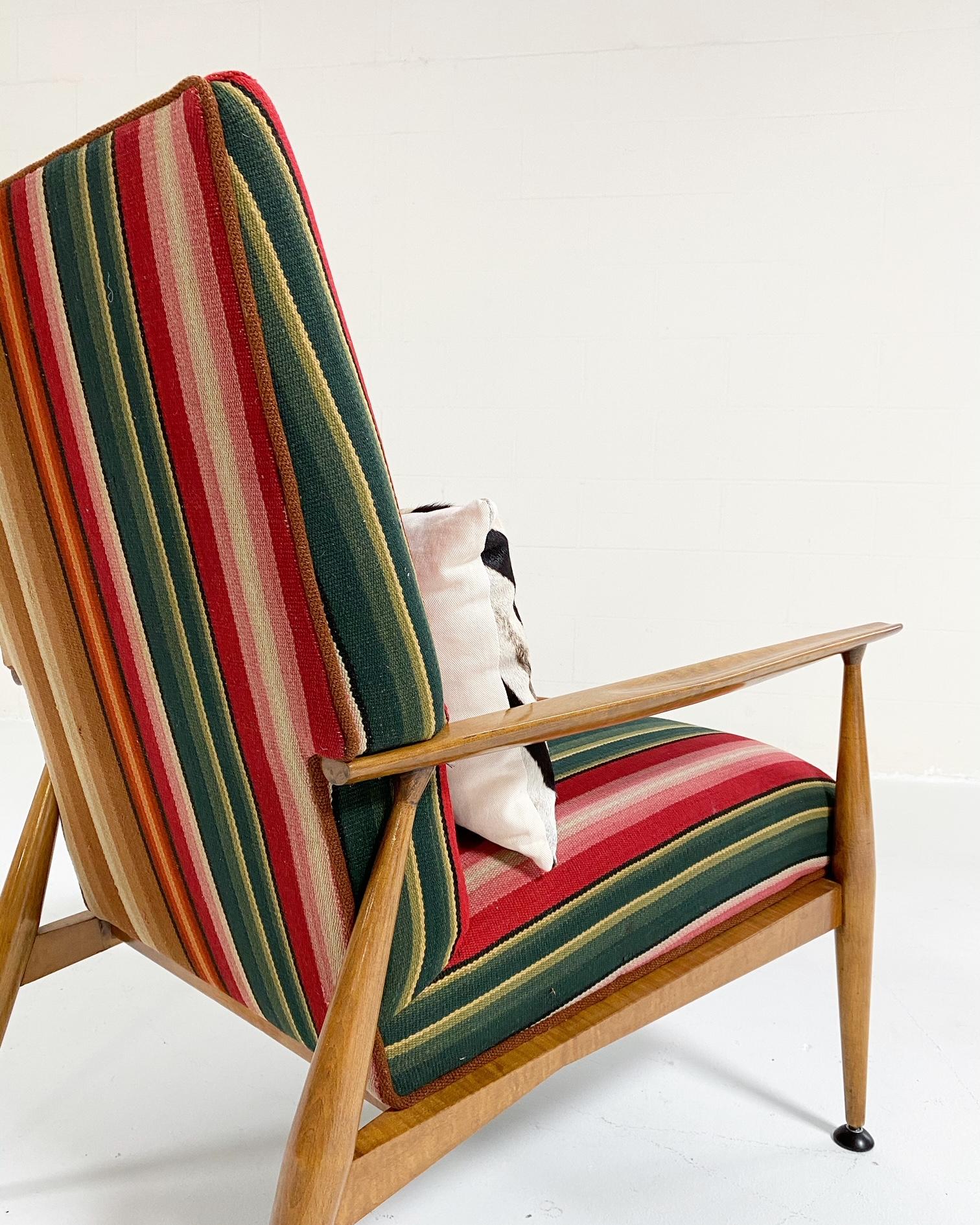 20th Century Paul McCobb Model 3041 Lounge Chair in vintage Guatemalan Fabric