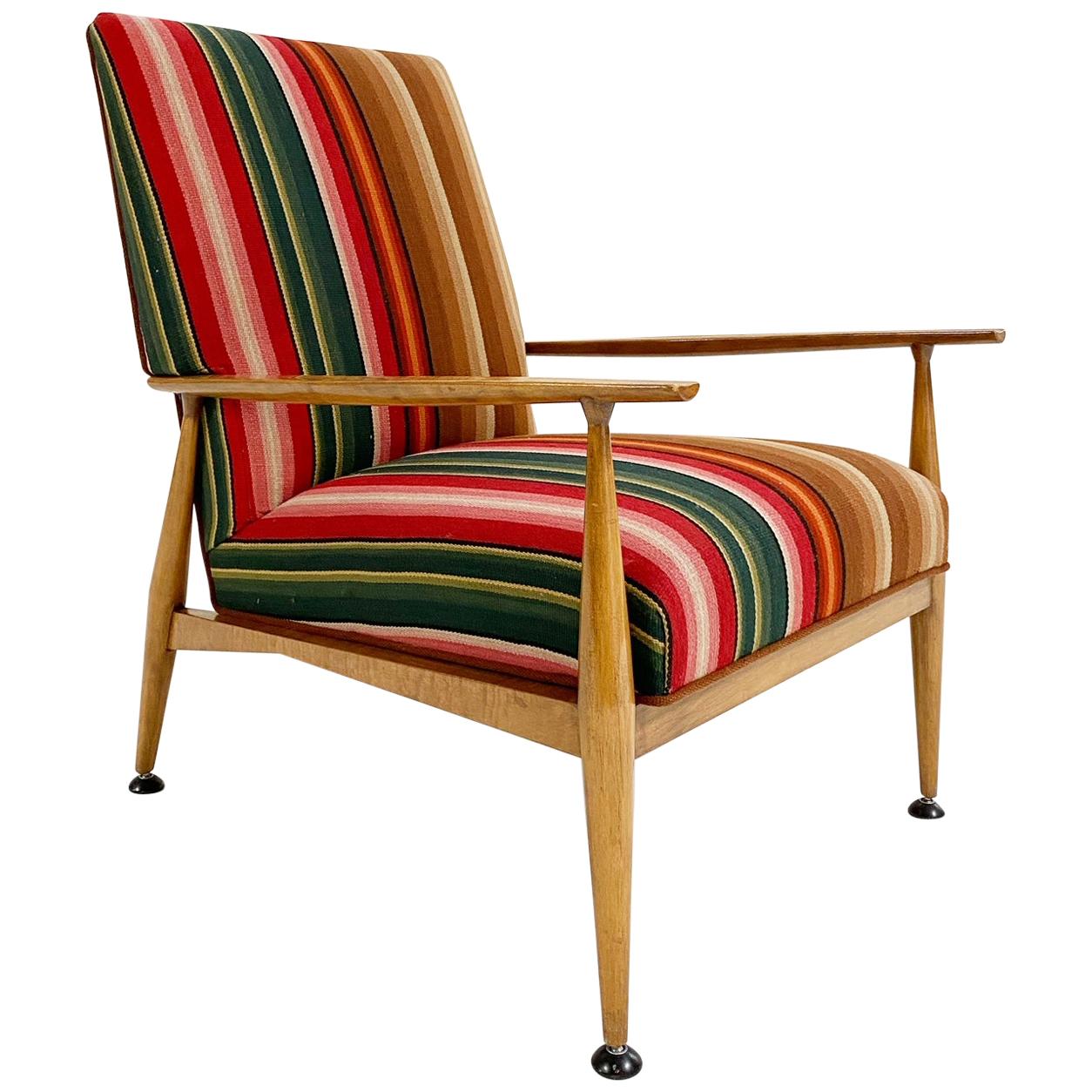Paul McCobb Model 3041 Lounge Chair in vintage Guatemalan Fabric