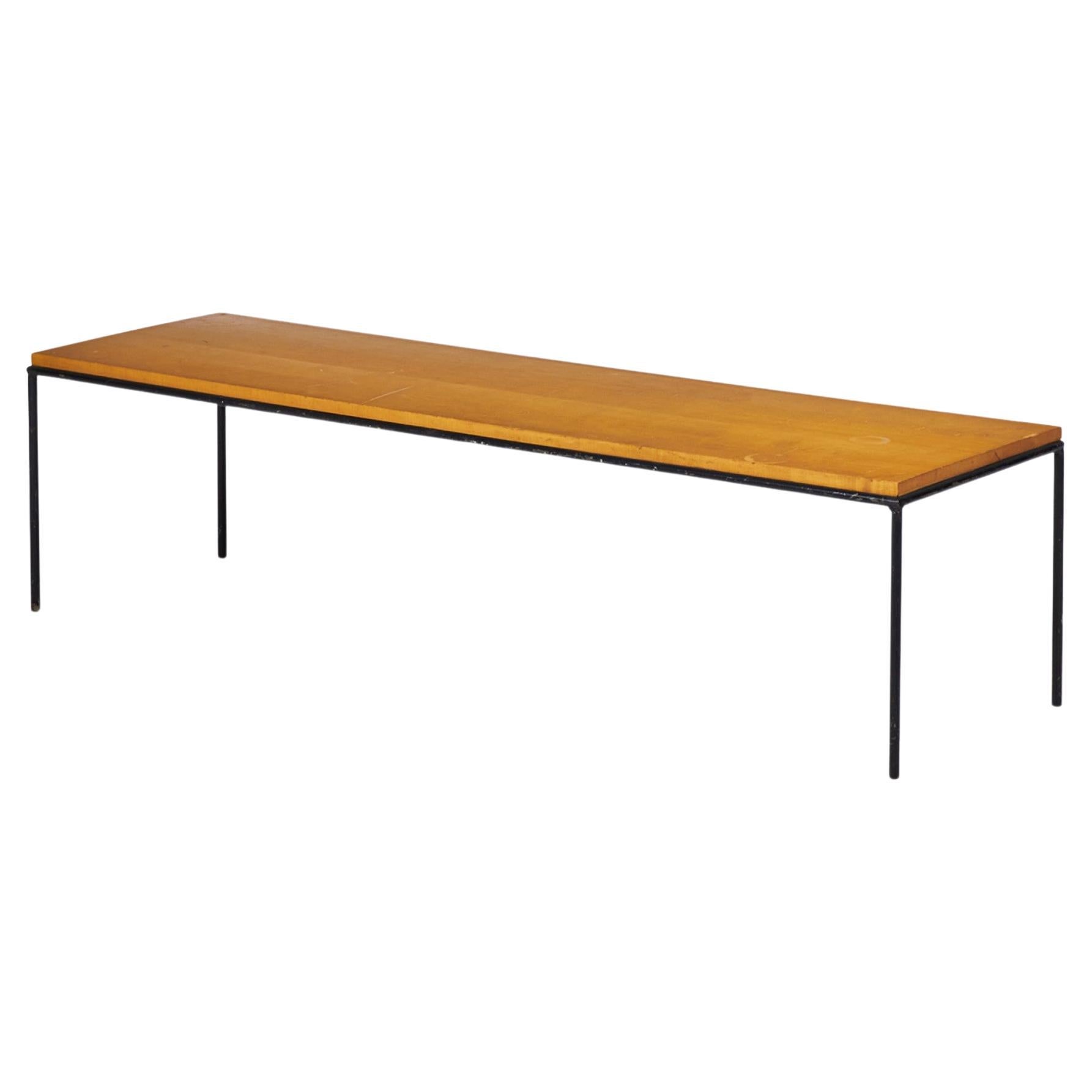 Paul McCobb Modern Blond Maple and Wrought Iron Cocktail / Coffee Table For Sale
