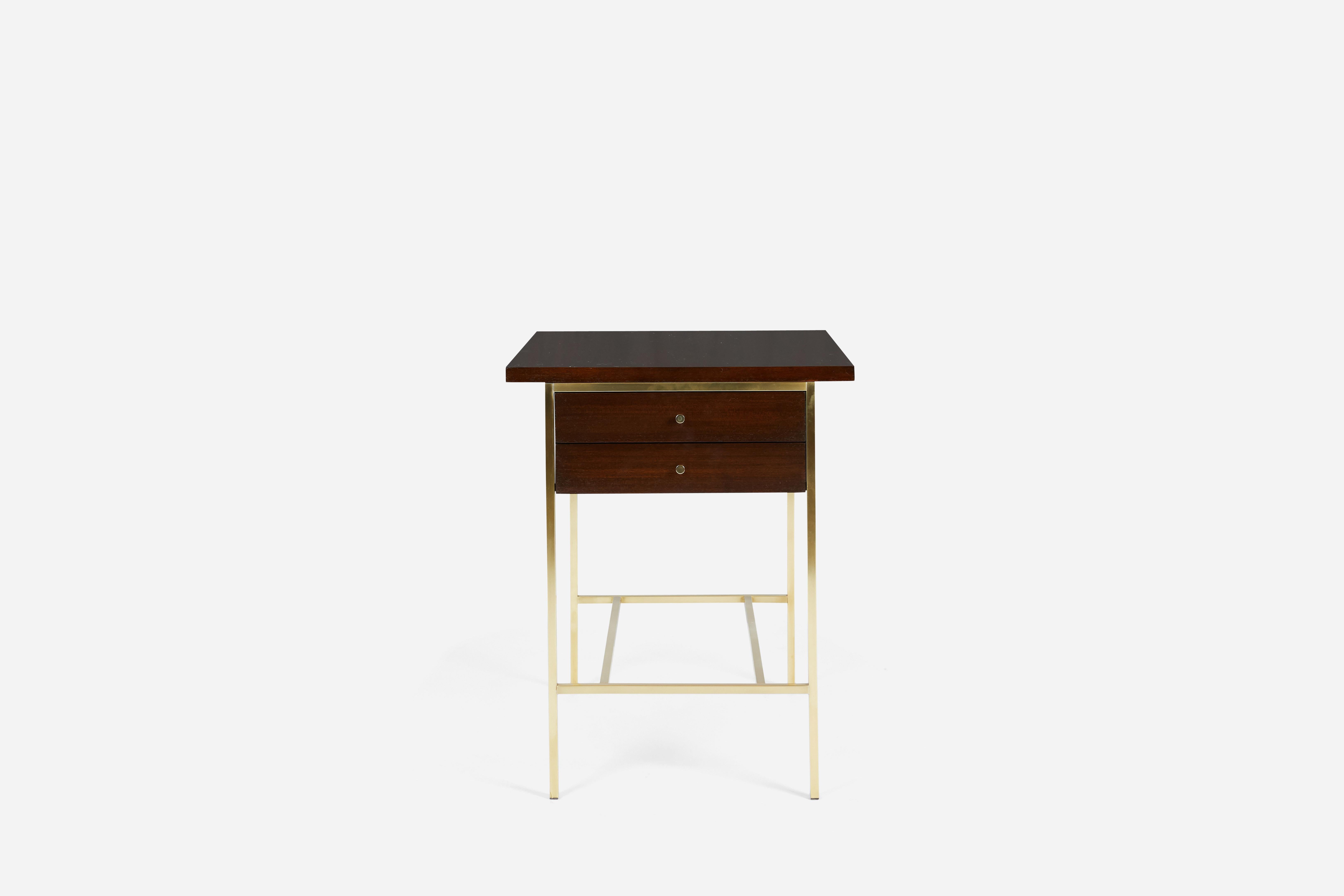 American Paul McCobb Nightstands End Tables on Brass Bases