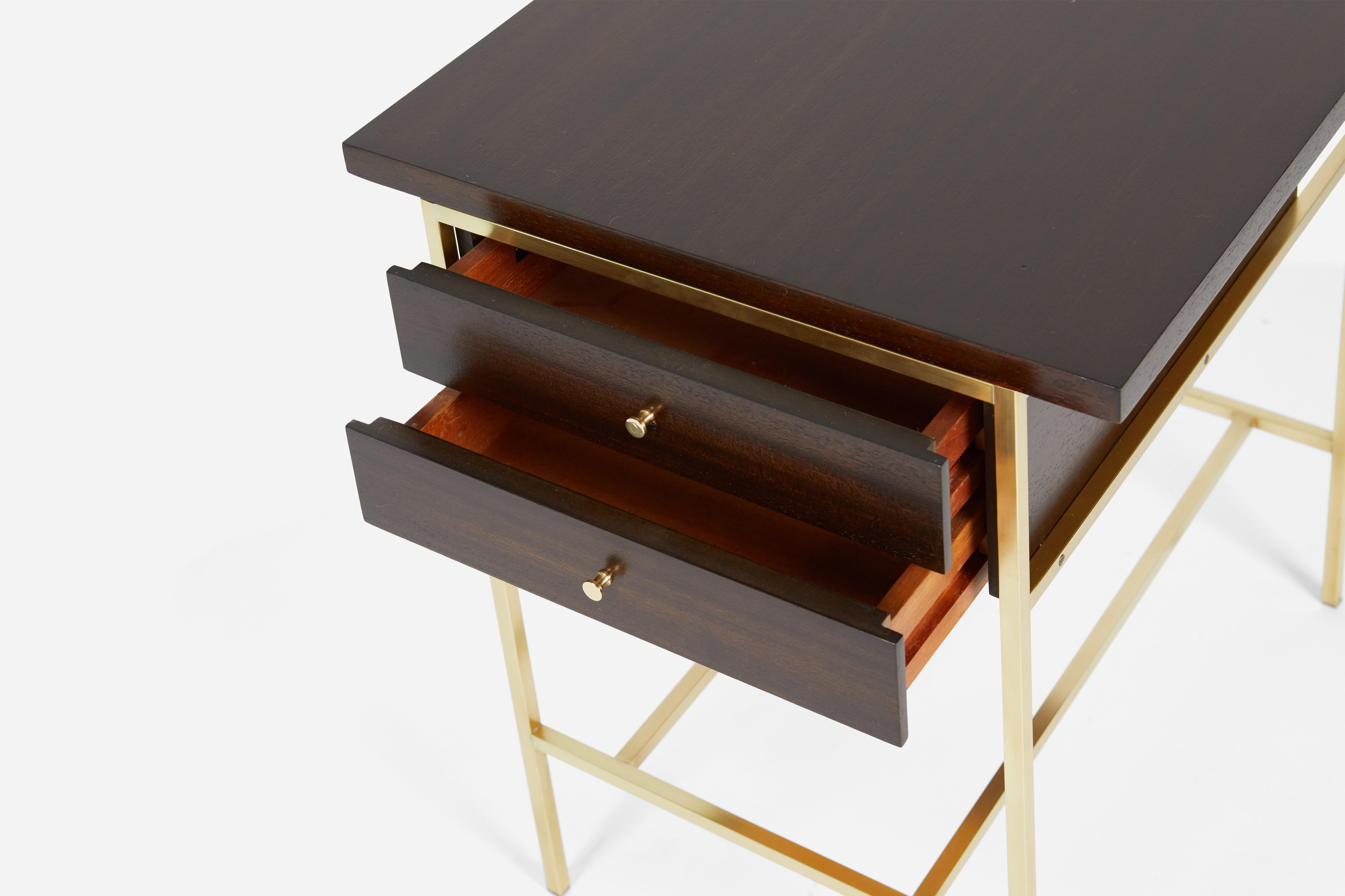 Paul McCobb Nightstands End Tables on Brass Bases 1