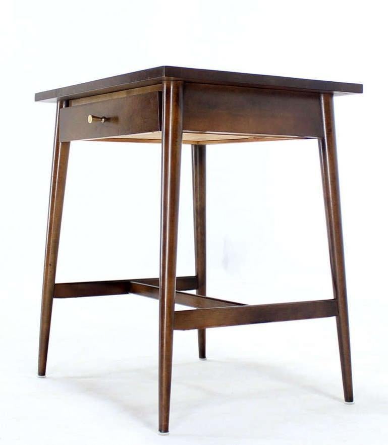 Brass Paul McCobb One Draw Planner Group End Table Night Stand Mid Century Modern Mint For Sale