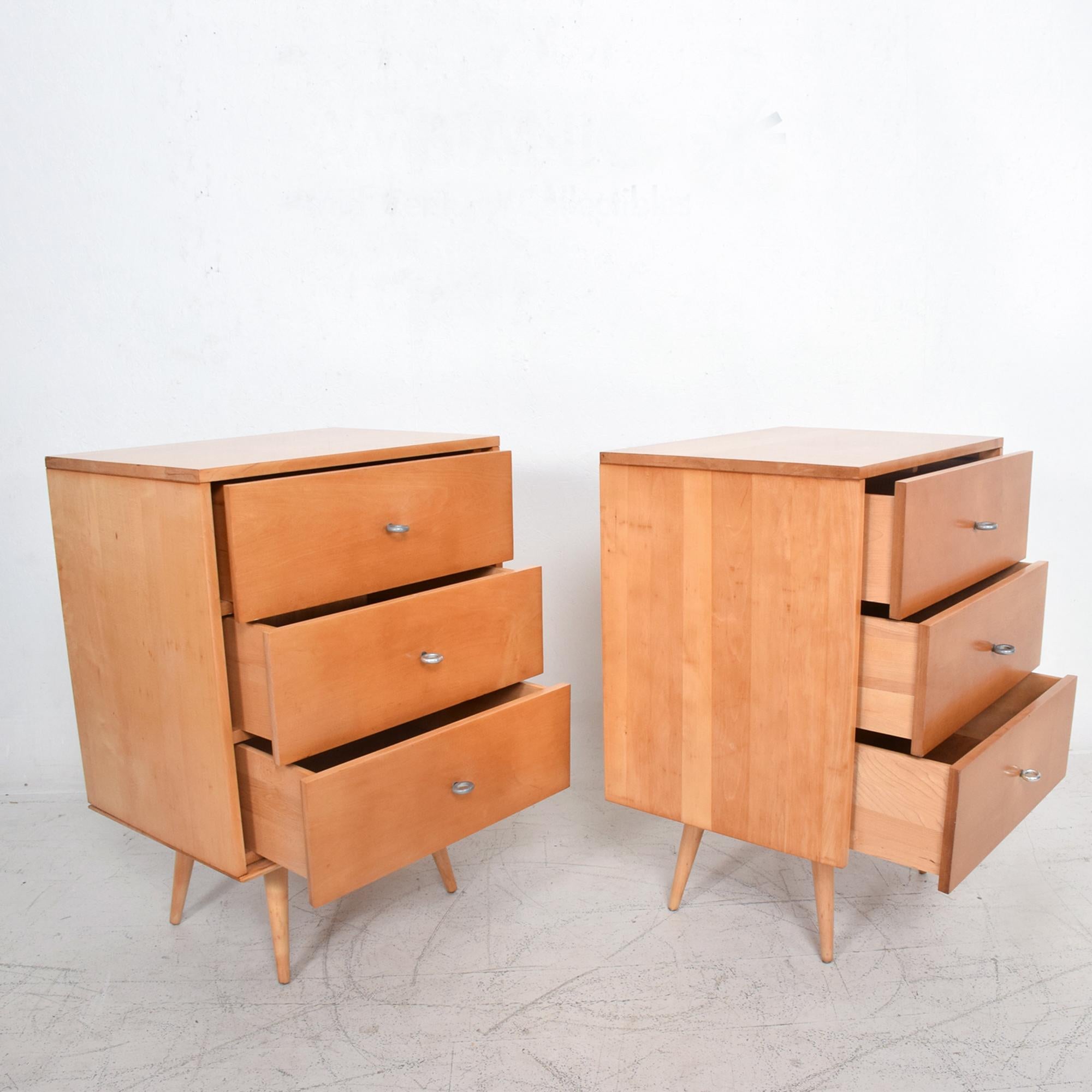 Mid-20th Century Paul McCobb Pair of Dressers Lacquered Maple Silver Pulls Americana, 1950s