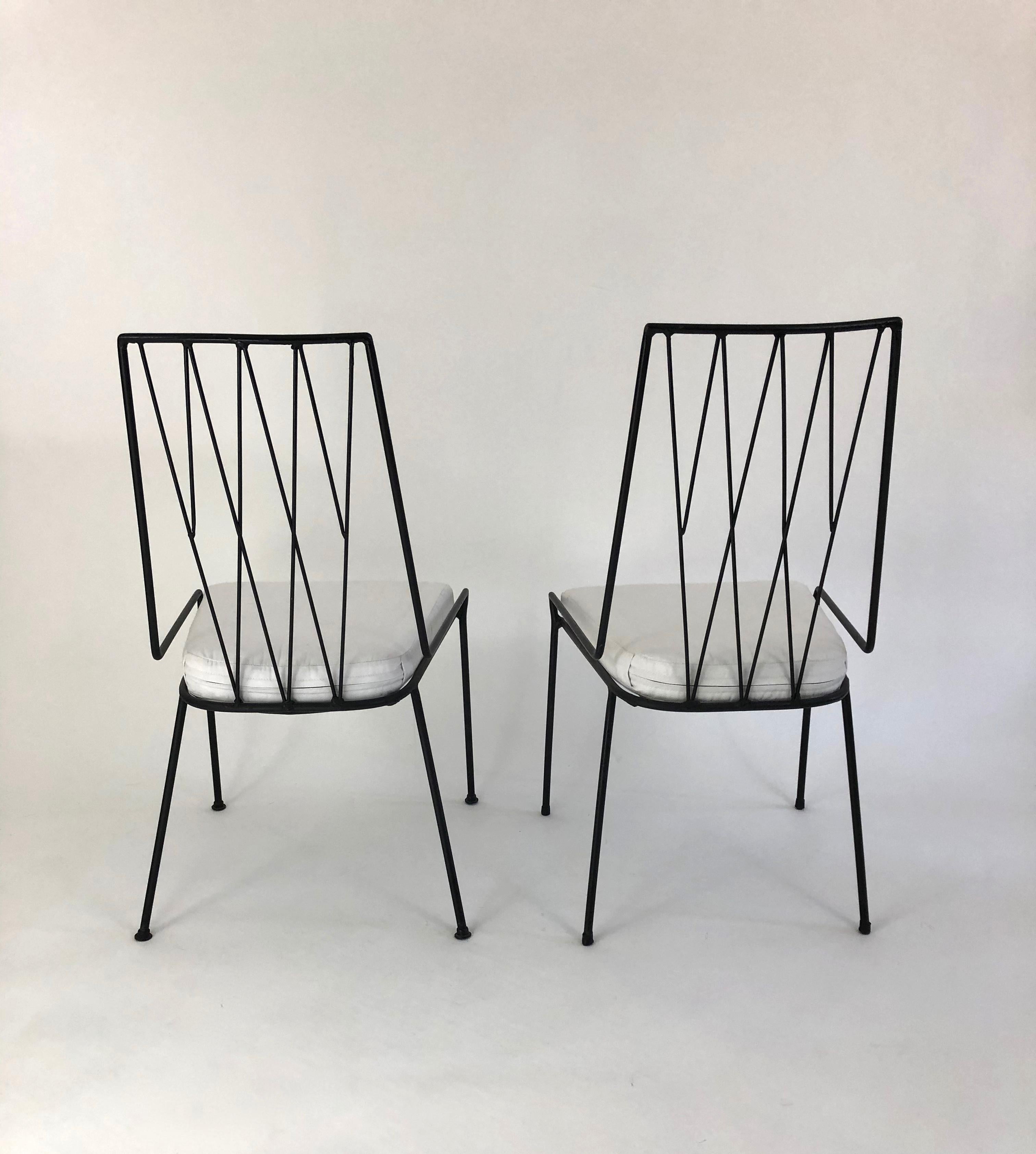 Upholstery Paul McCobb Pavilion Collection Set of Four Patio Chairs with Table, circa 1950s