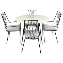 Paul McCobb Pavilion Collection Ensemble de quatre chaises de patio avec table:: circa 1950s