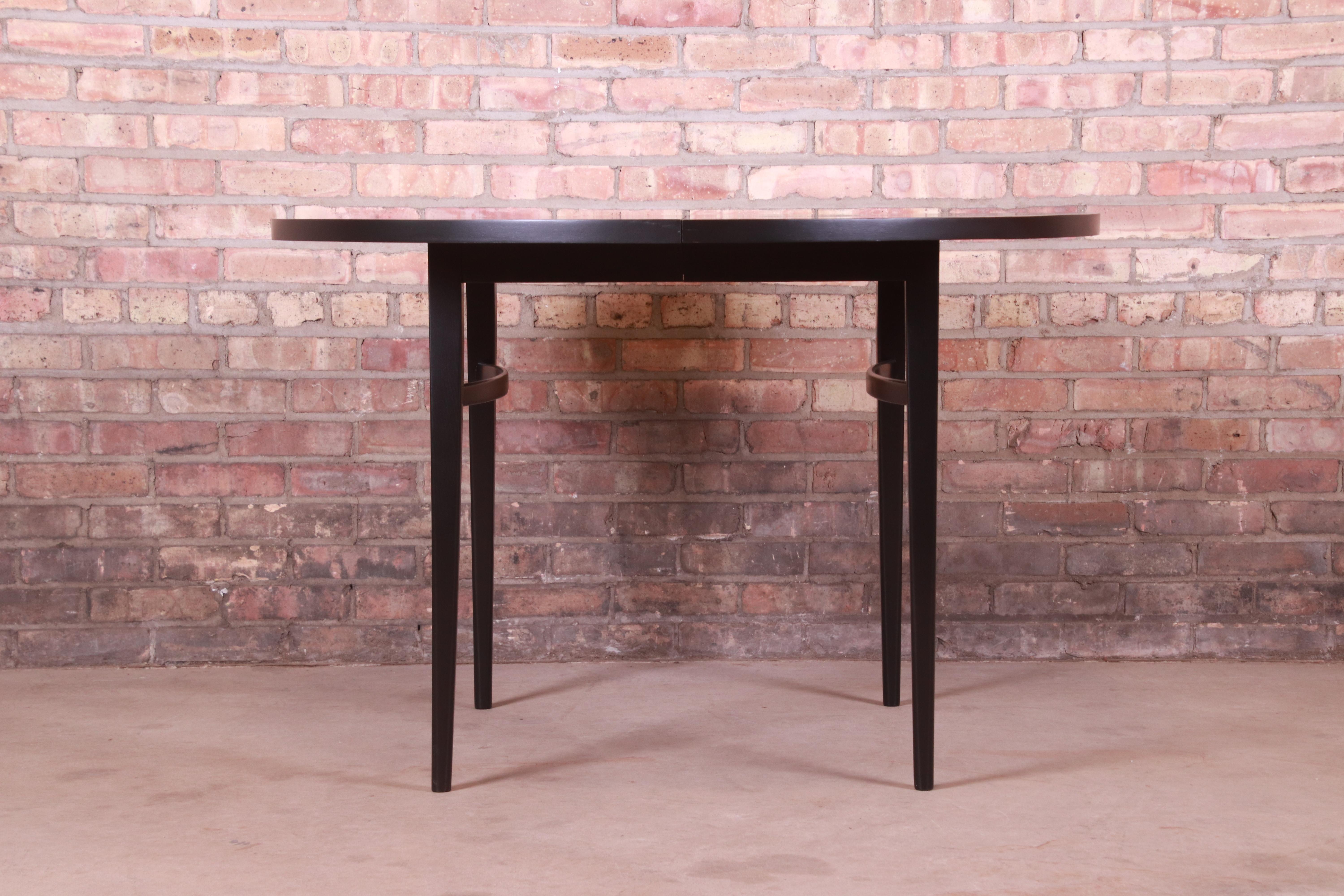 Paul McCobb Perimeter Group Black Lacquered Dining Table, Newly Refinished 4