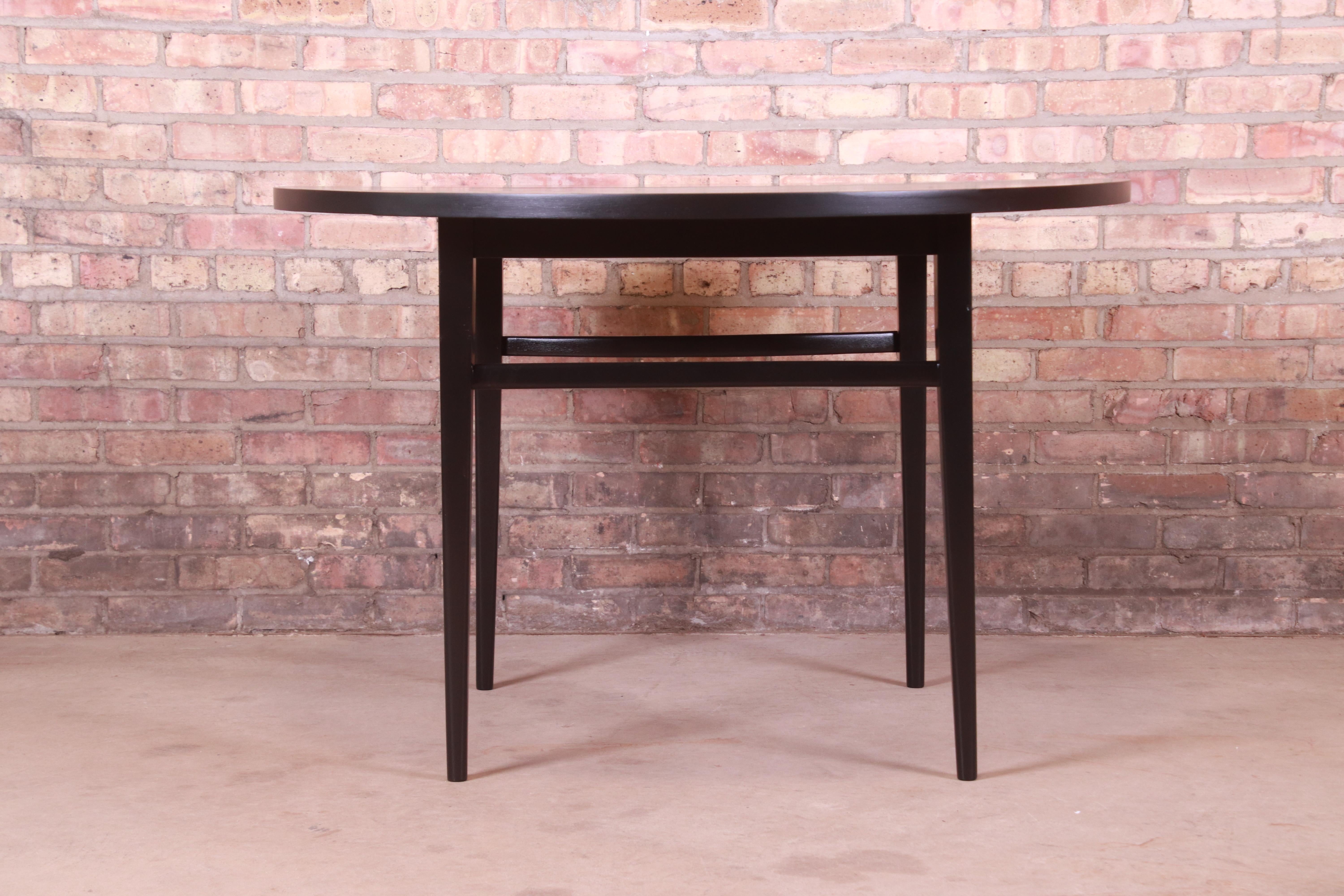 Paul McCobb Perimeter Group Black Lacquered Dining Table, Newly Refinished 8