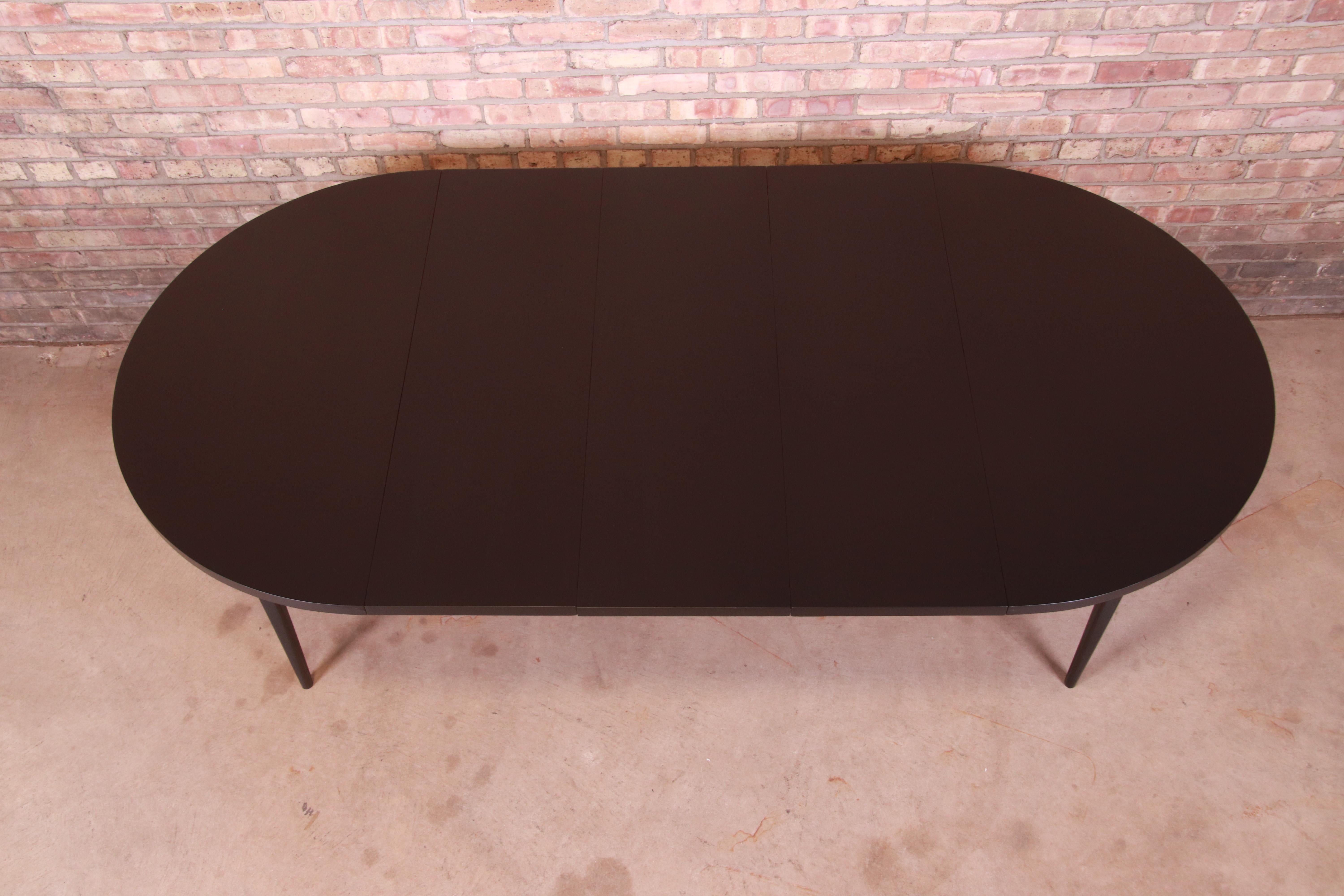 Paul McCobb Perimeter Group Black Lacquered Dining Table, Newly Refinished 1