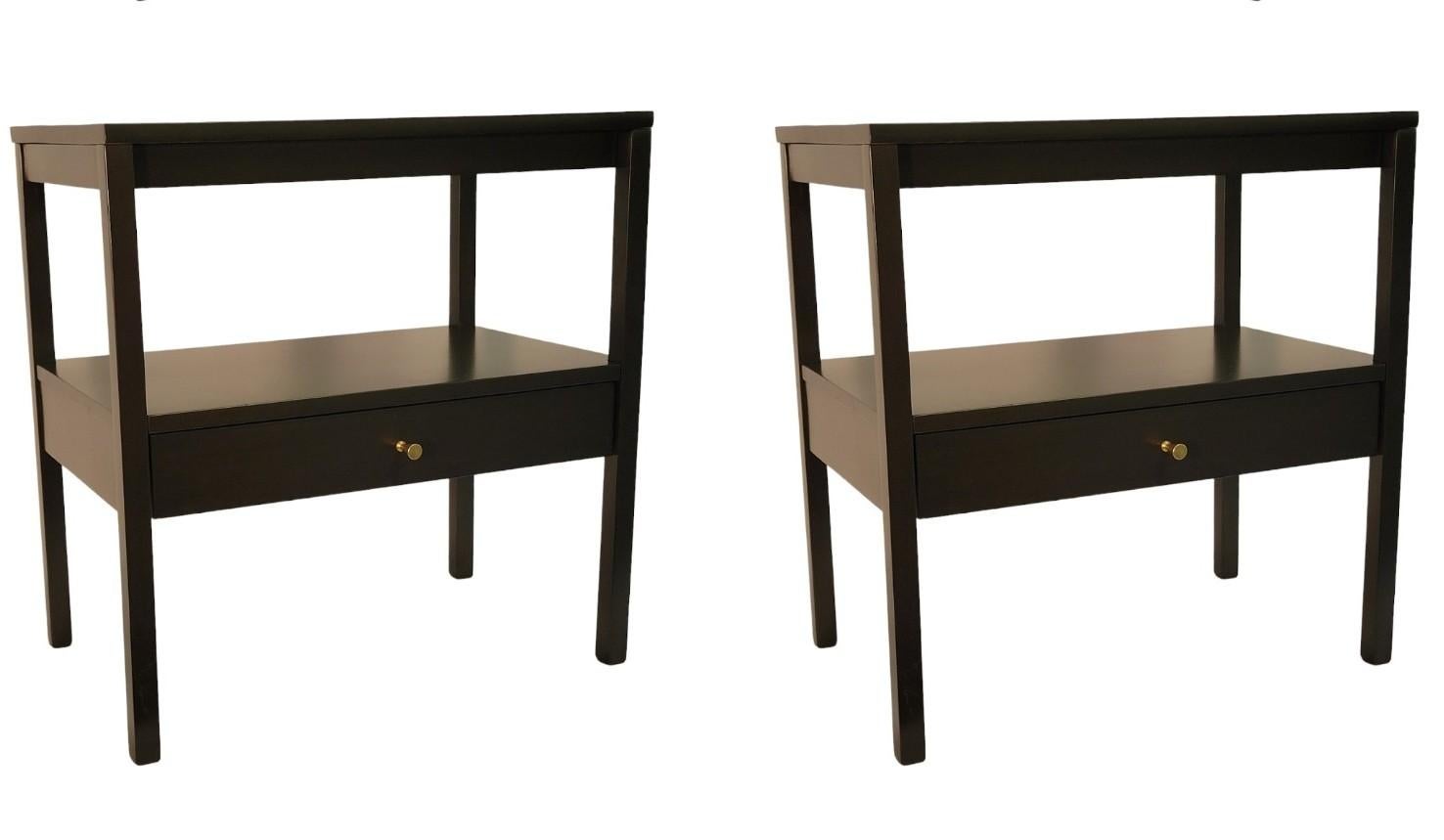 Ebonized Paul McCobb Perimeter Group by Winchendon End Tables, Pair In Good Condition For Sale In Wilton, CT