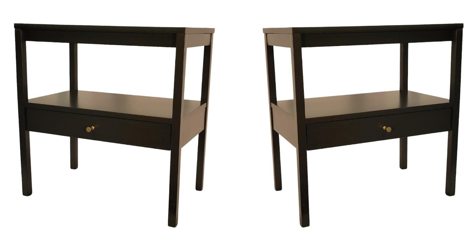 Mid-20th Century Ebonized Paul McCobb Perimeter Group by Winchendon End Tables, Pair
