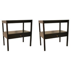 Retro Ebonized Paul McCobb Perimeter Group by Winchendon End Tables, Pair