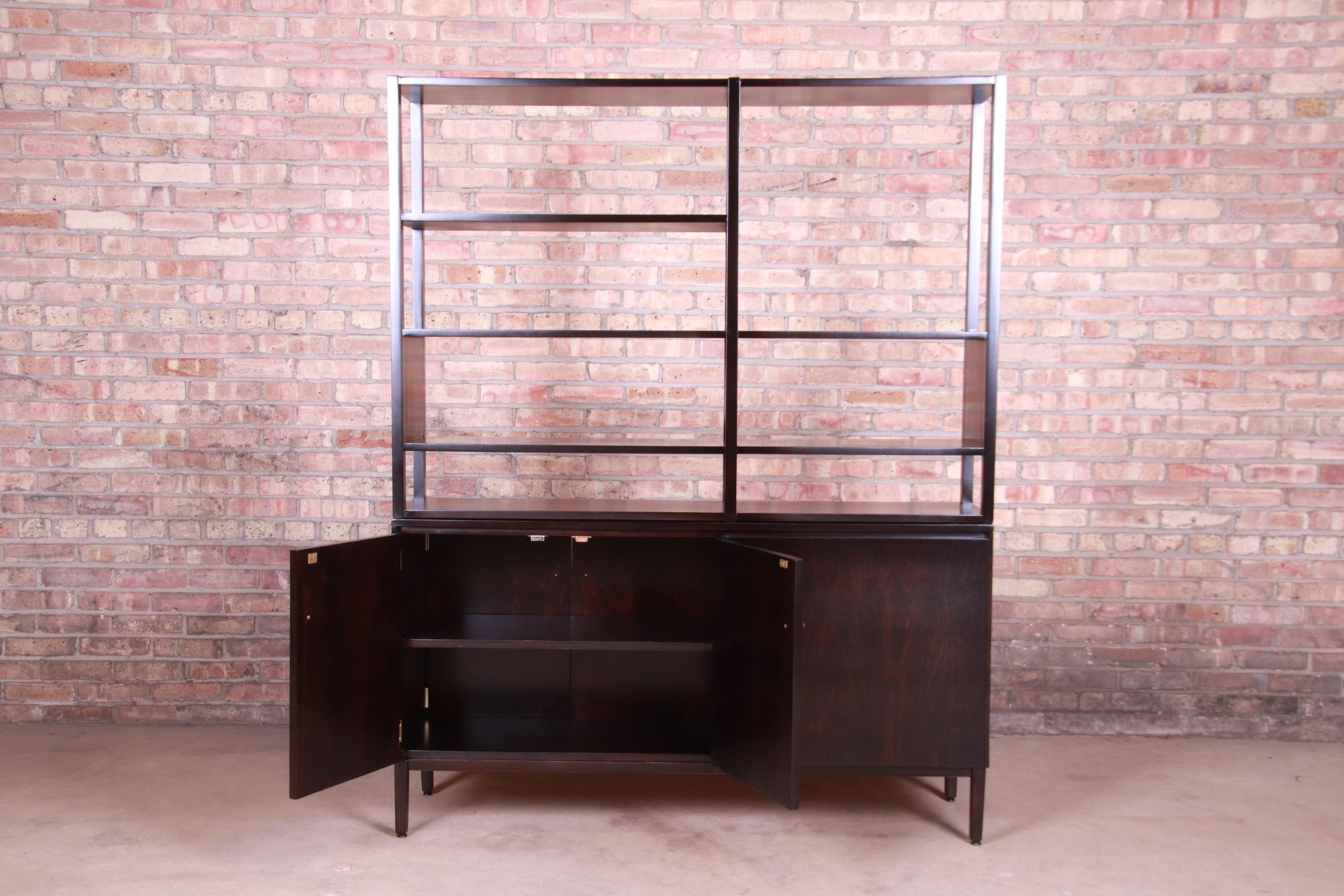 Paul McCobb Perimeter Group Ebonized Double-Sided Room Divider, Newly Refinished For Sale 9