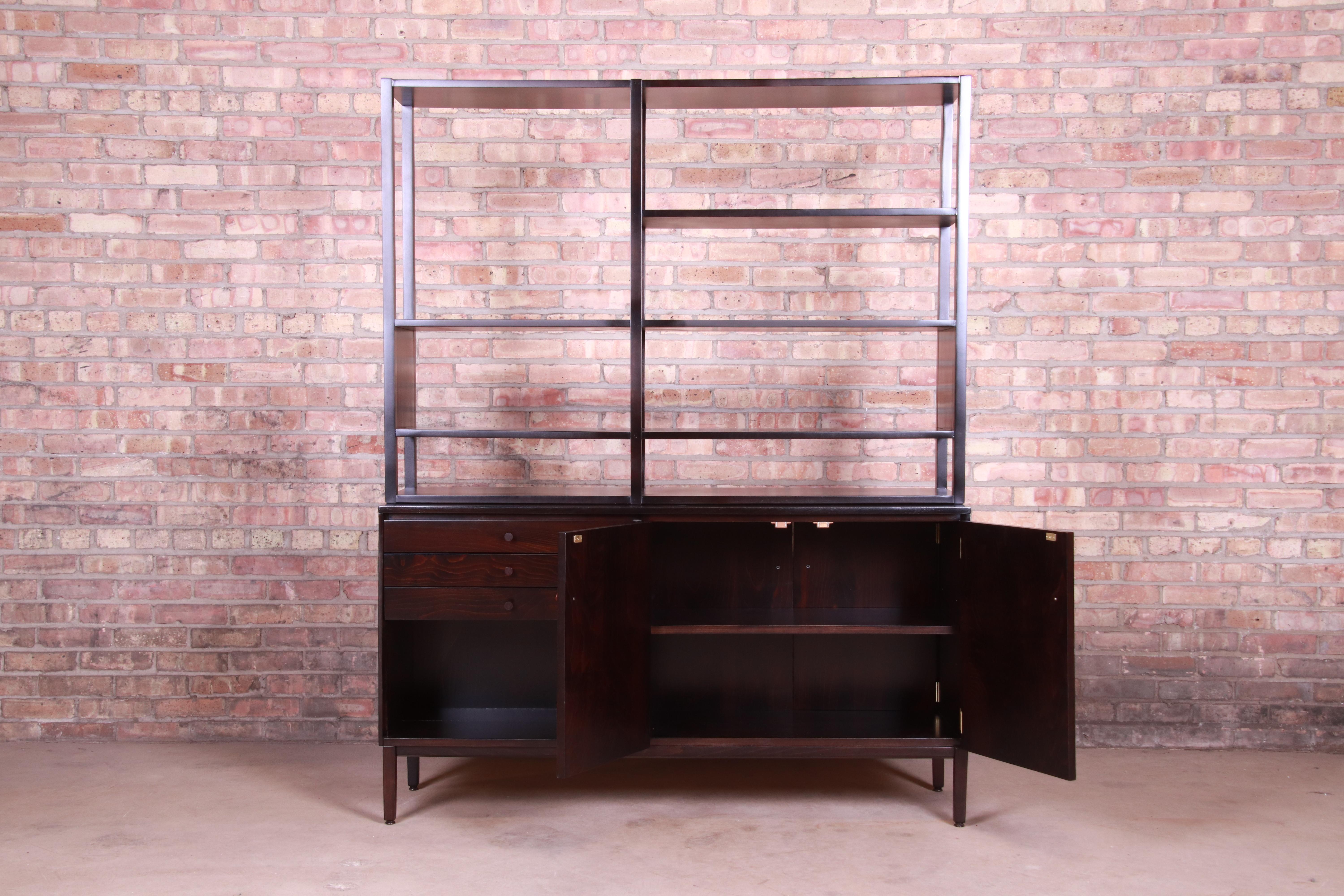 Mid-20th Century Paul McCobb Perimeter Group Ebonized Double-Sided Room Divider, Newly Refinished For Sale