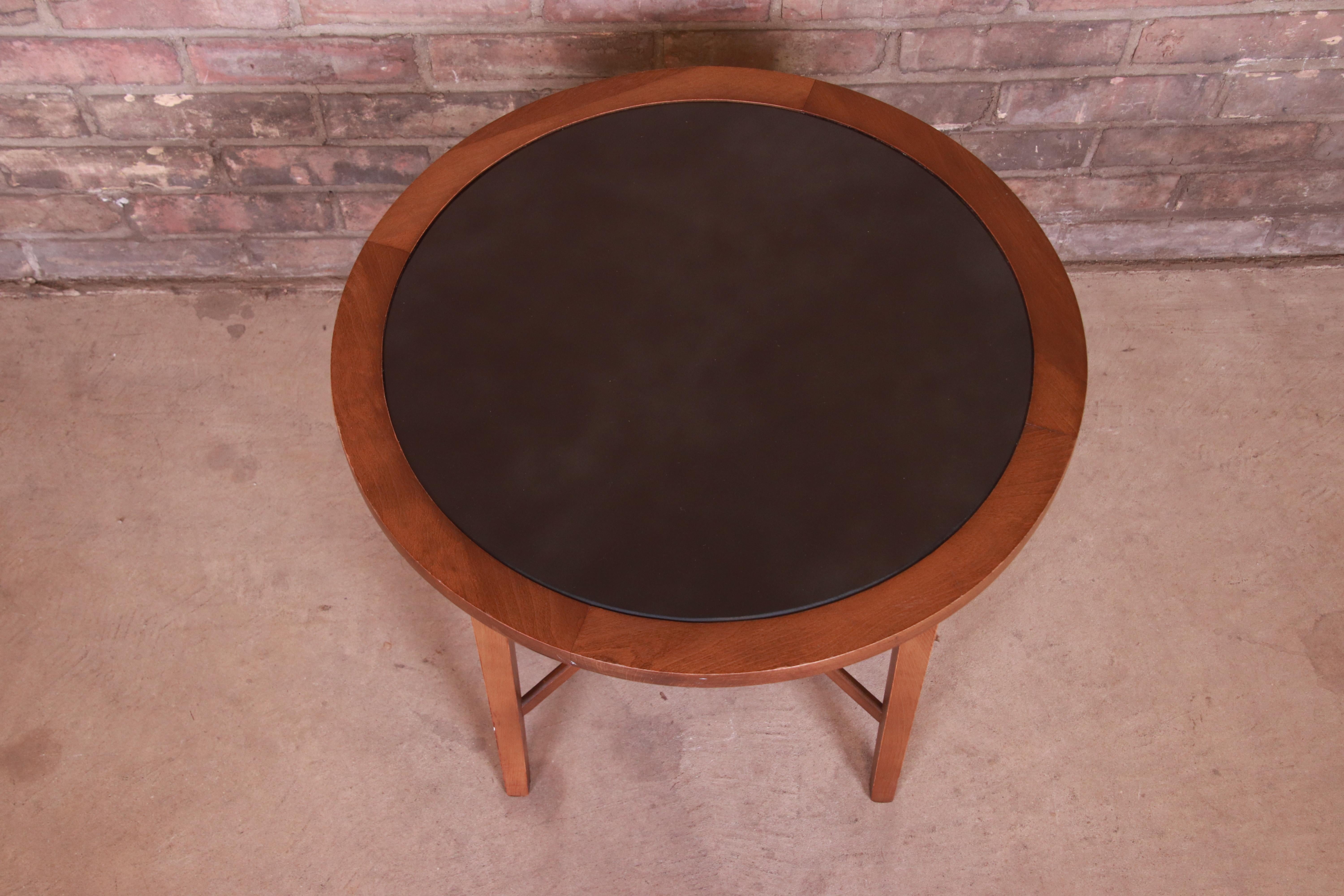 Mid-Century Modern Paul McCobb Perimeter Group Leather Top Occasional Side Table, 1950s
