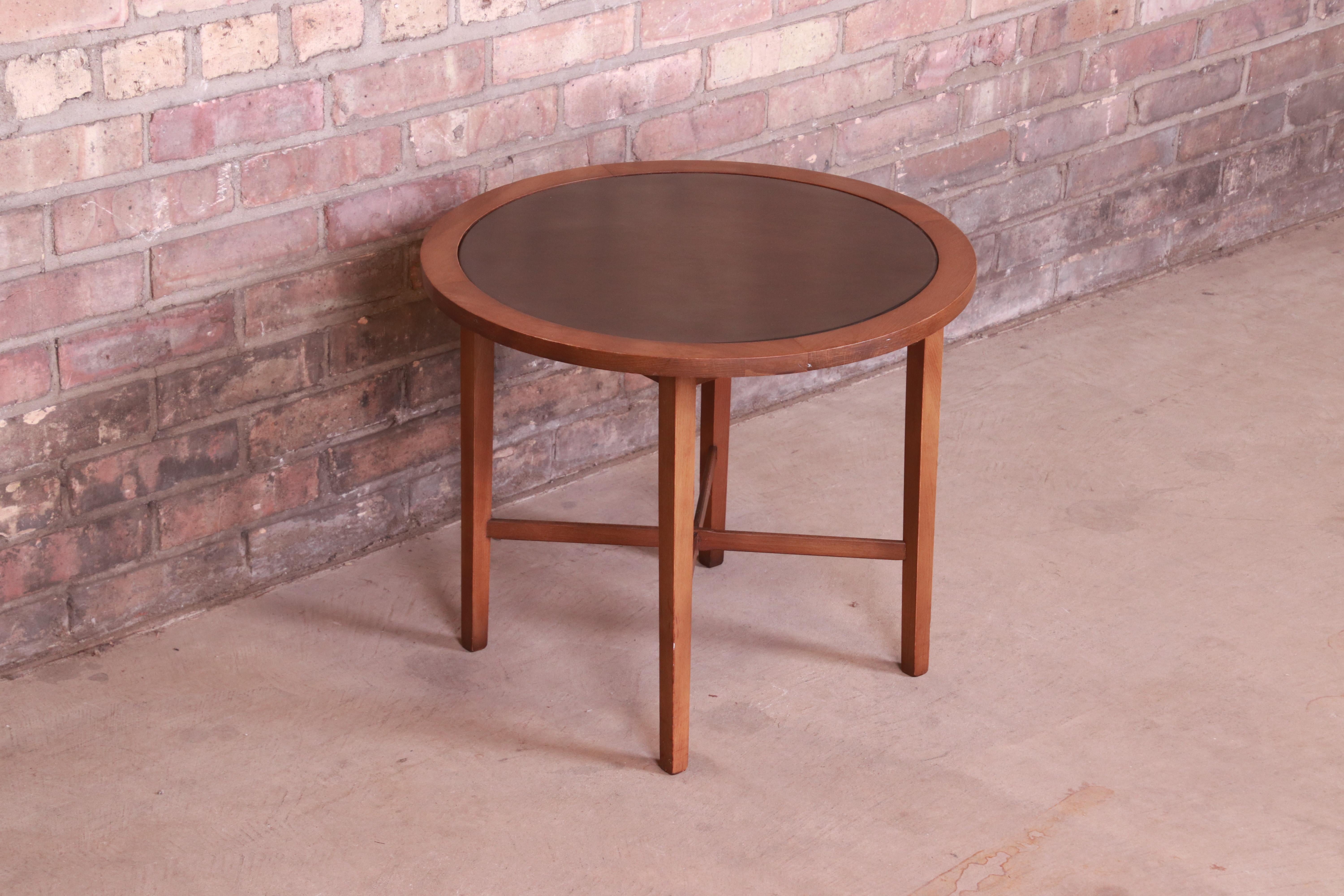 Mid-20th Century Paul McCobb Perimeter Group Leather Top Occasional Side Table, 1950s