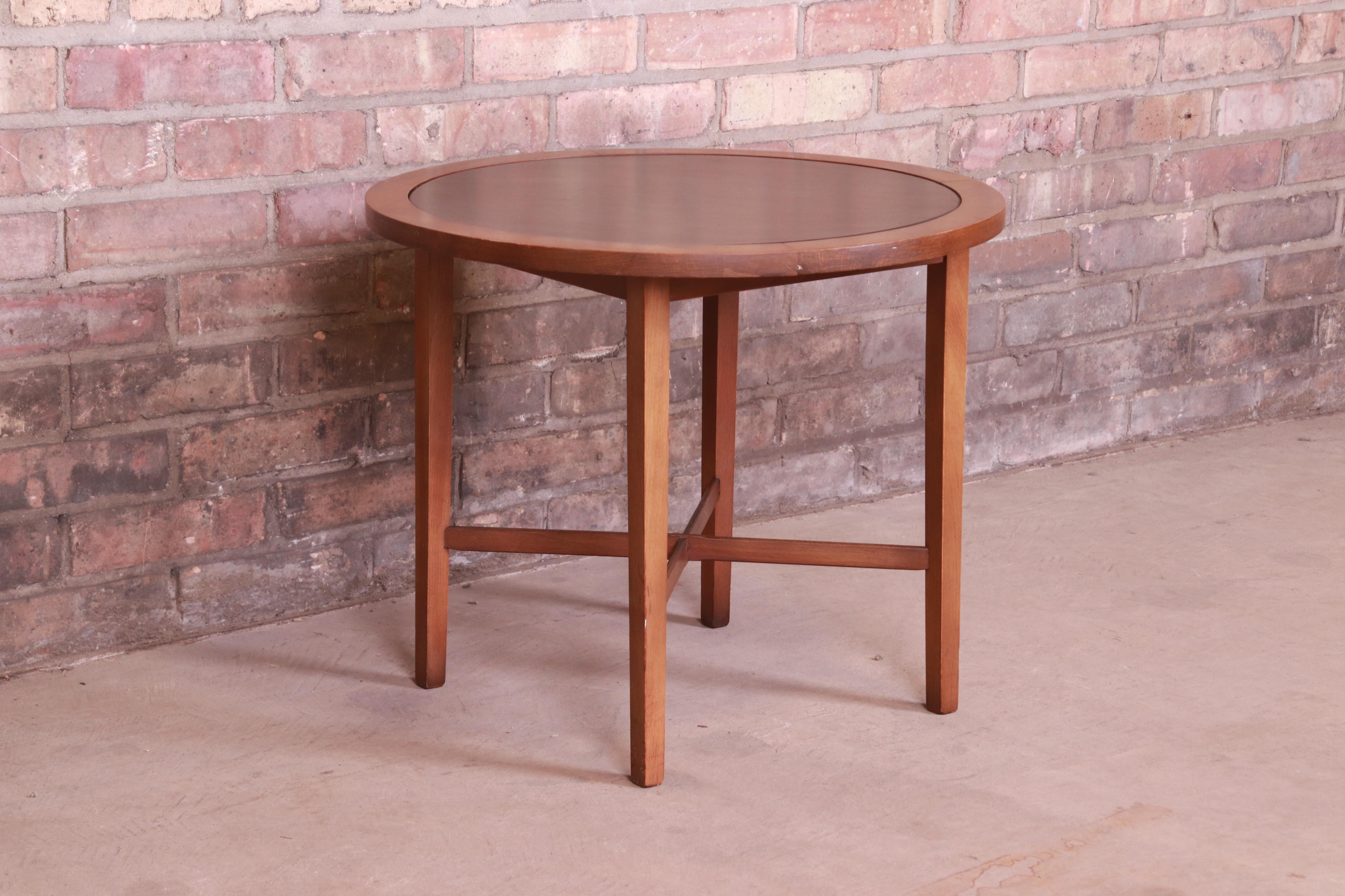 Paul McCobb Perimeter Group Leather Top Occasional Side Table, 1950s 1