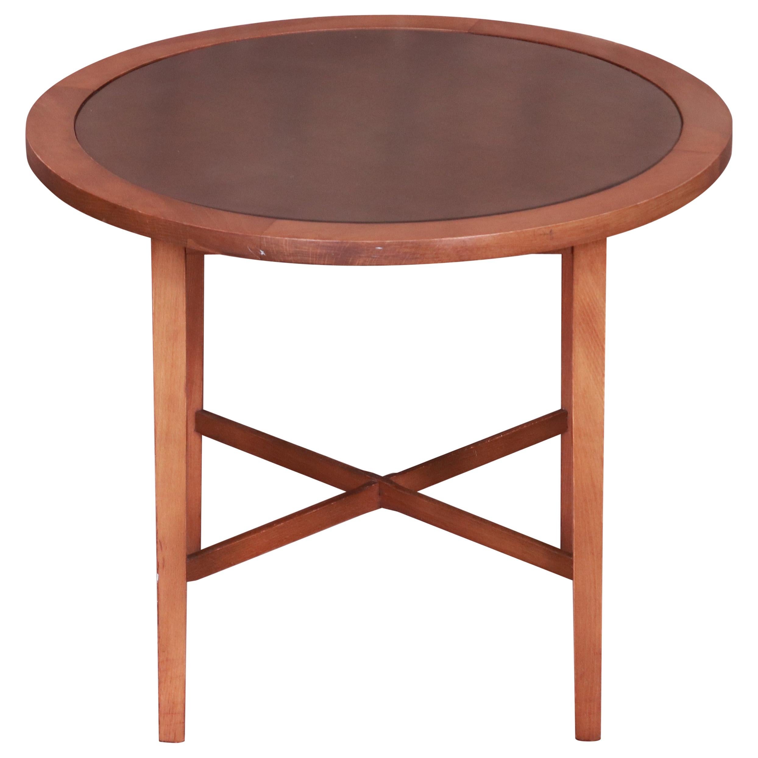 Paul McCobb Perimeter Group Leather Top Occasional Side Table, 1950s