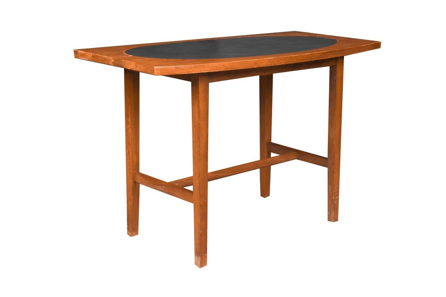 Paul McCobb Perimeter Group Walnut Leather Side Table For Sale 3