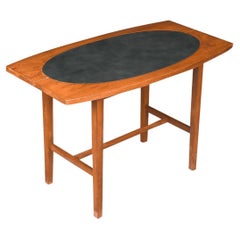 Vintage Paul McCobb Perimeter Group Walnut Leather Side Table